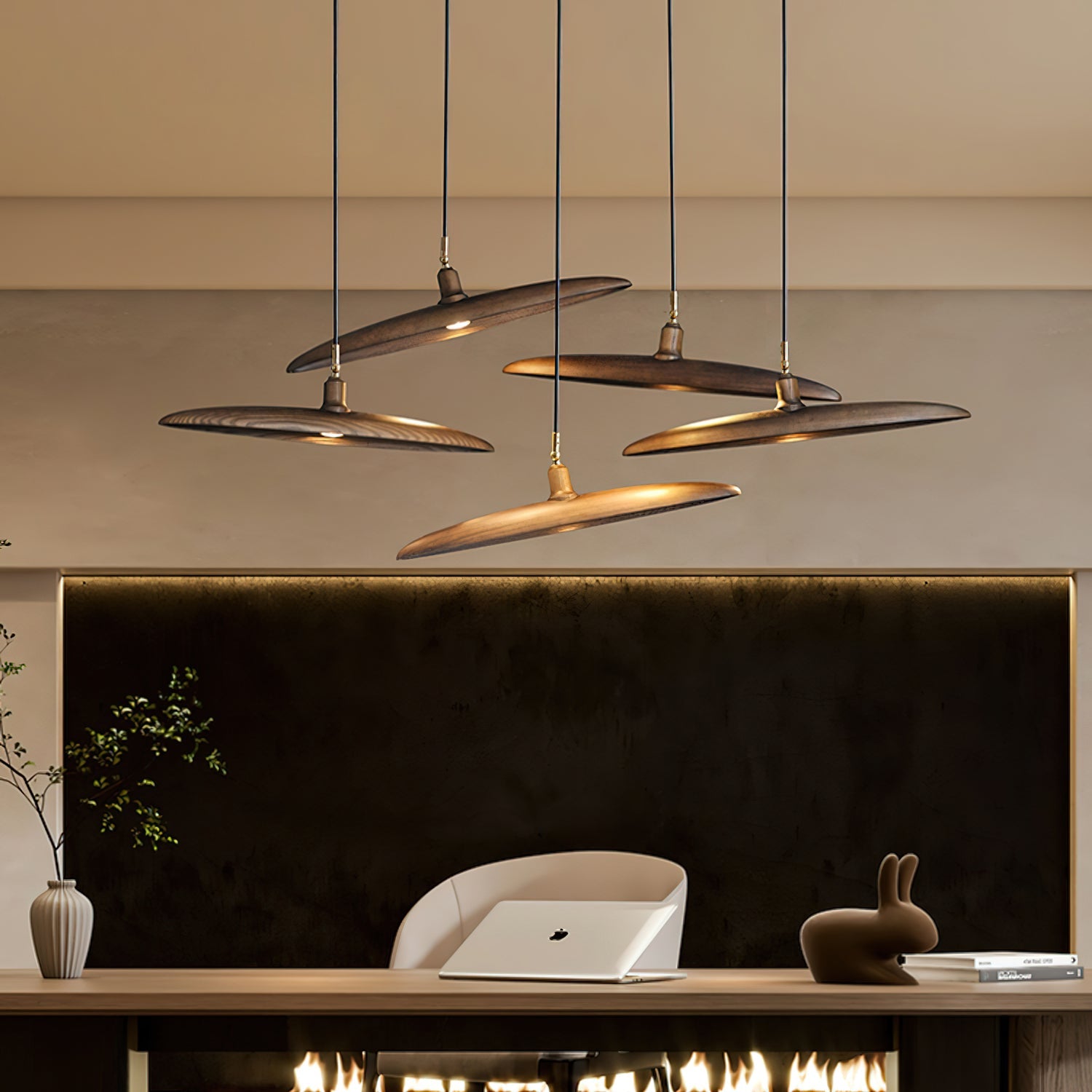 Zelirira Blade Wood Pendant Light - Blowlighting