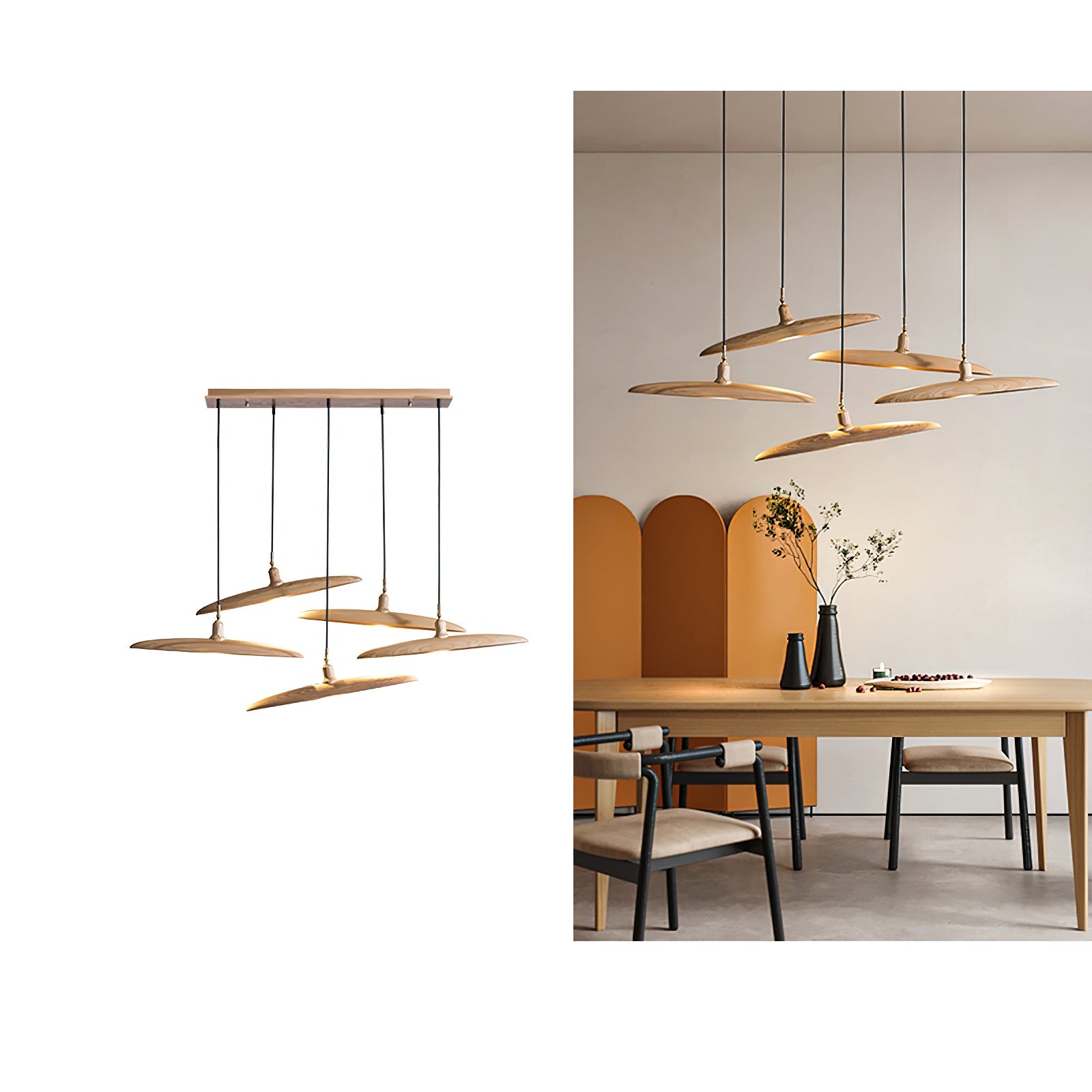 Zelirira Blade Wood Pendant Light - Blowlighting