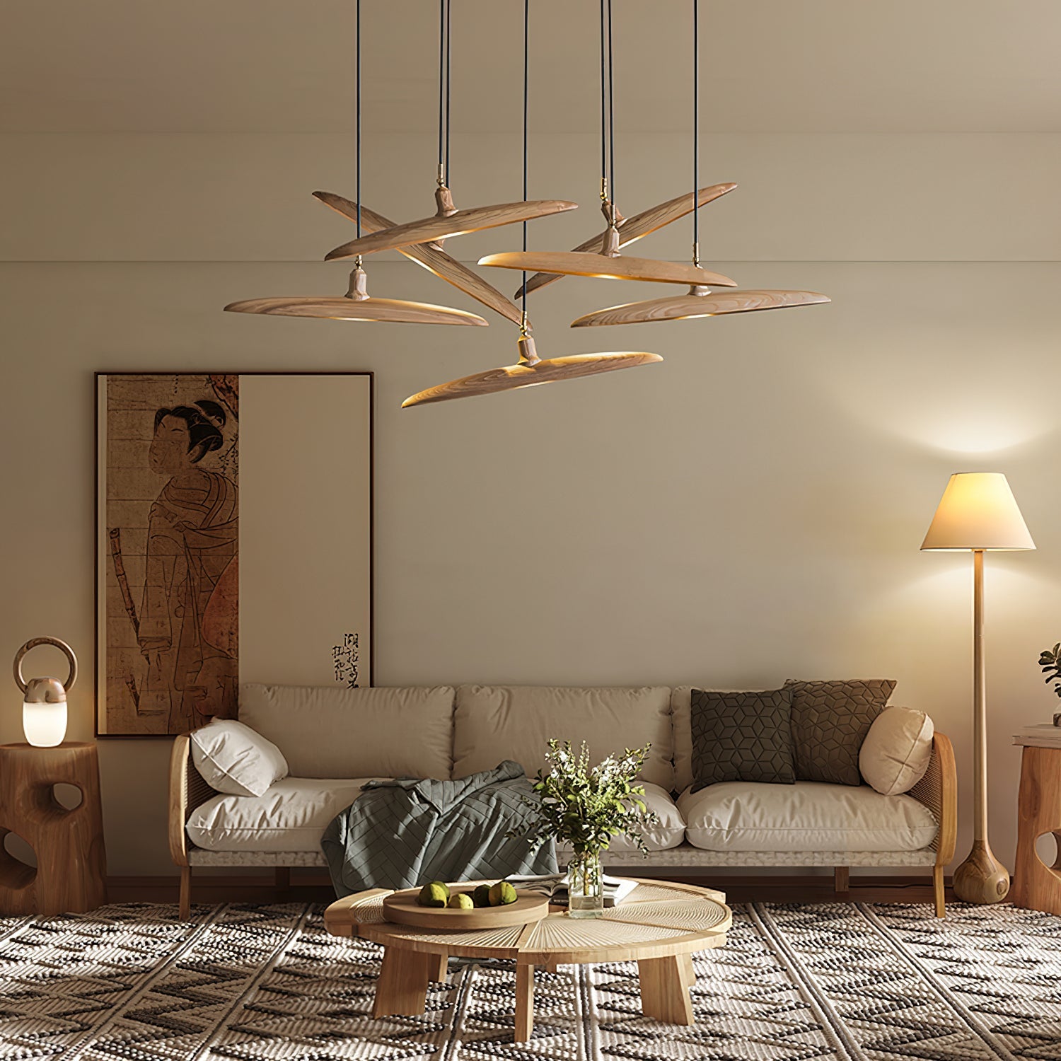 Zelirira Blade Wood Pendant Light - Blowlighting
