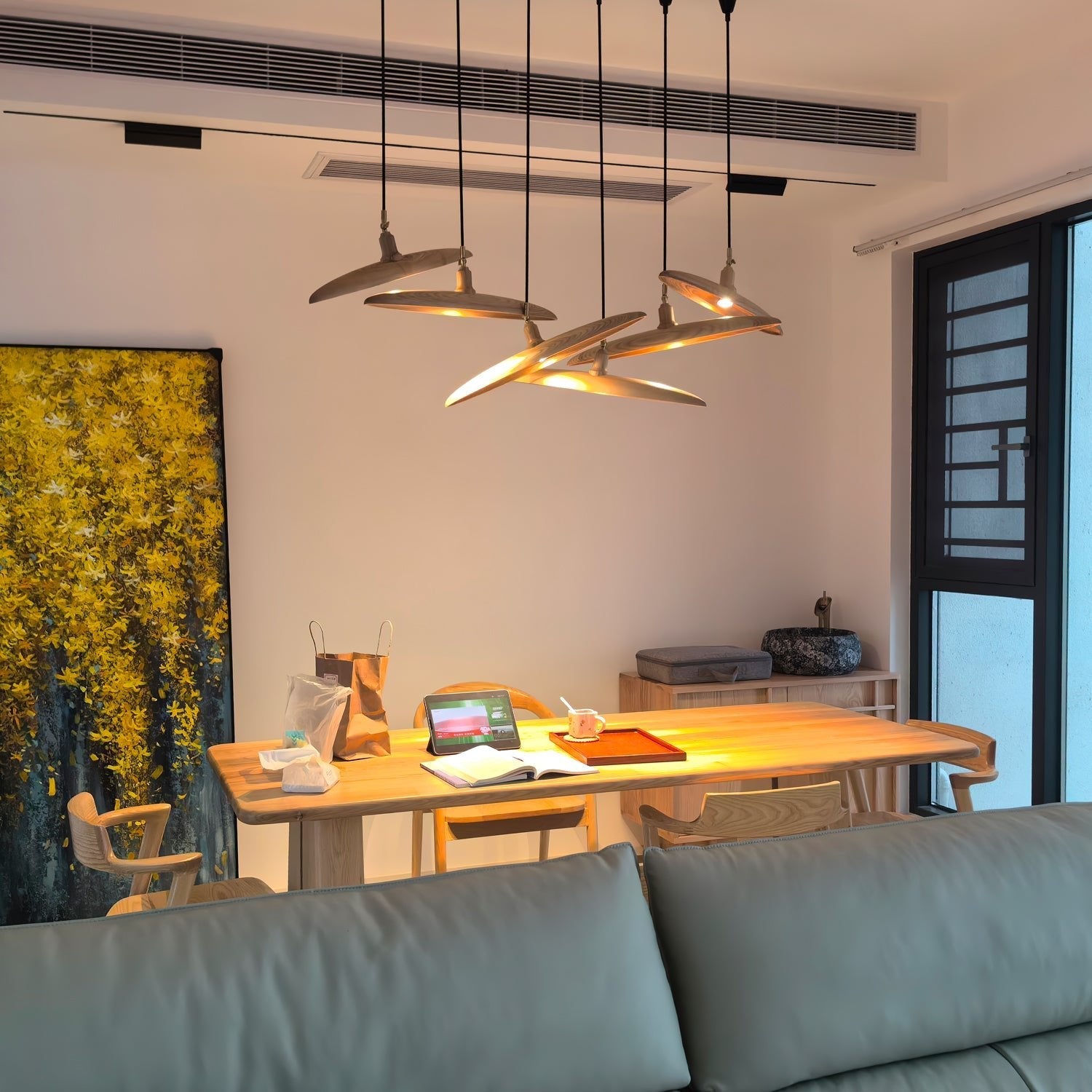 Zelirira Blade Wood Pendant Light - Blowlighting