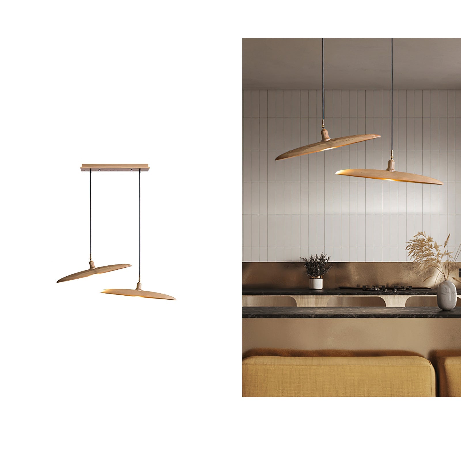 Zelirira Blade Wood Pendant Light - Blowlighting