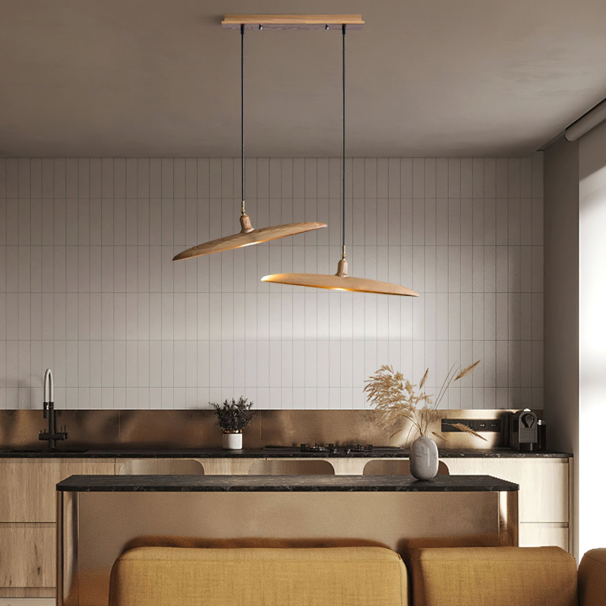 Zelirira Blade Wood Pendant Light - Blowlighting