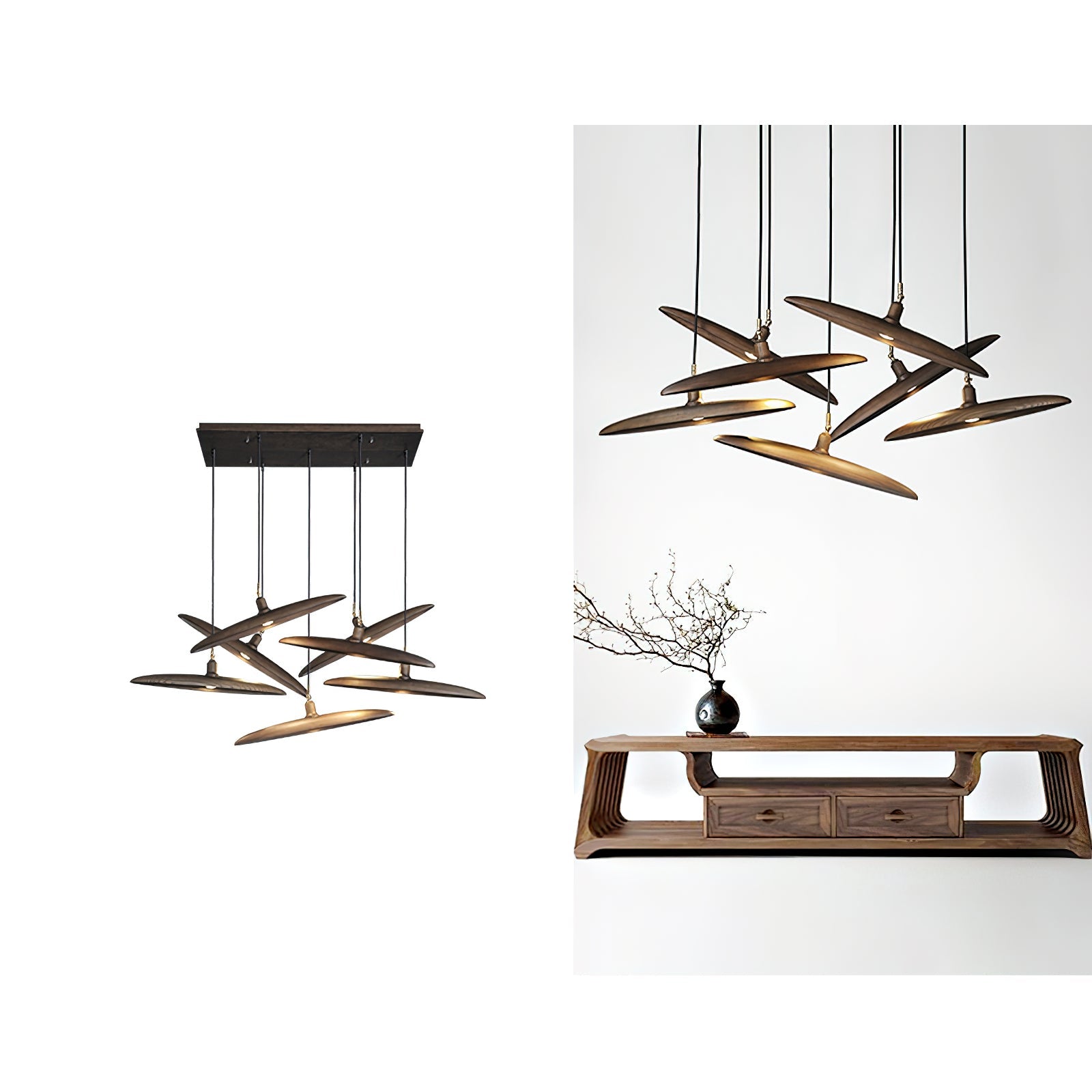 Zelirira Blade Wood Pendant Light - Blowlighting