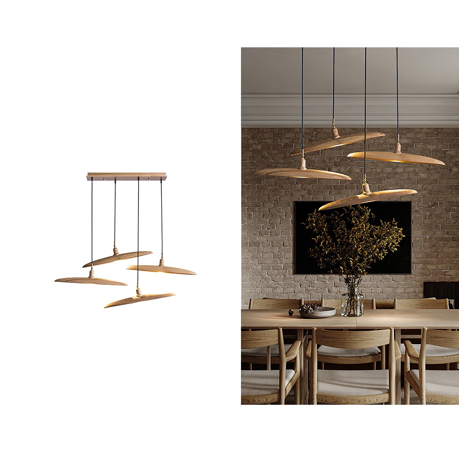 Zelirira Blade Wood Pendant Light - Blowlighting