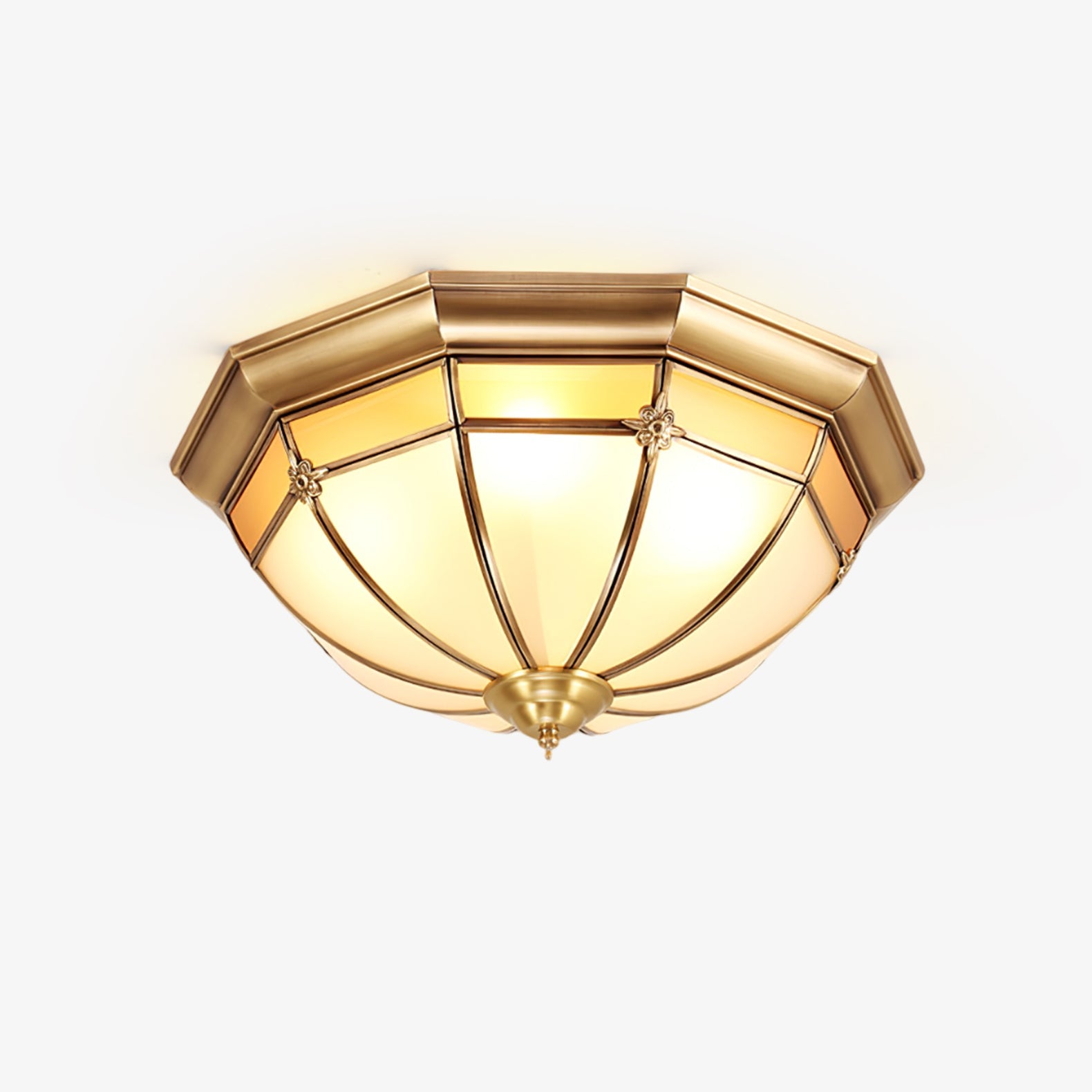 Dome Brass Flush Ceiling Lamp - Blowlighting