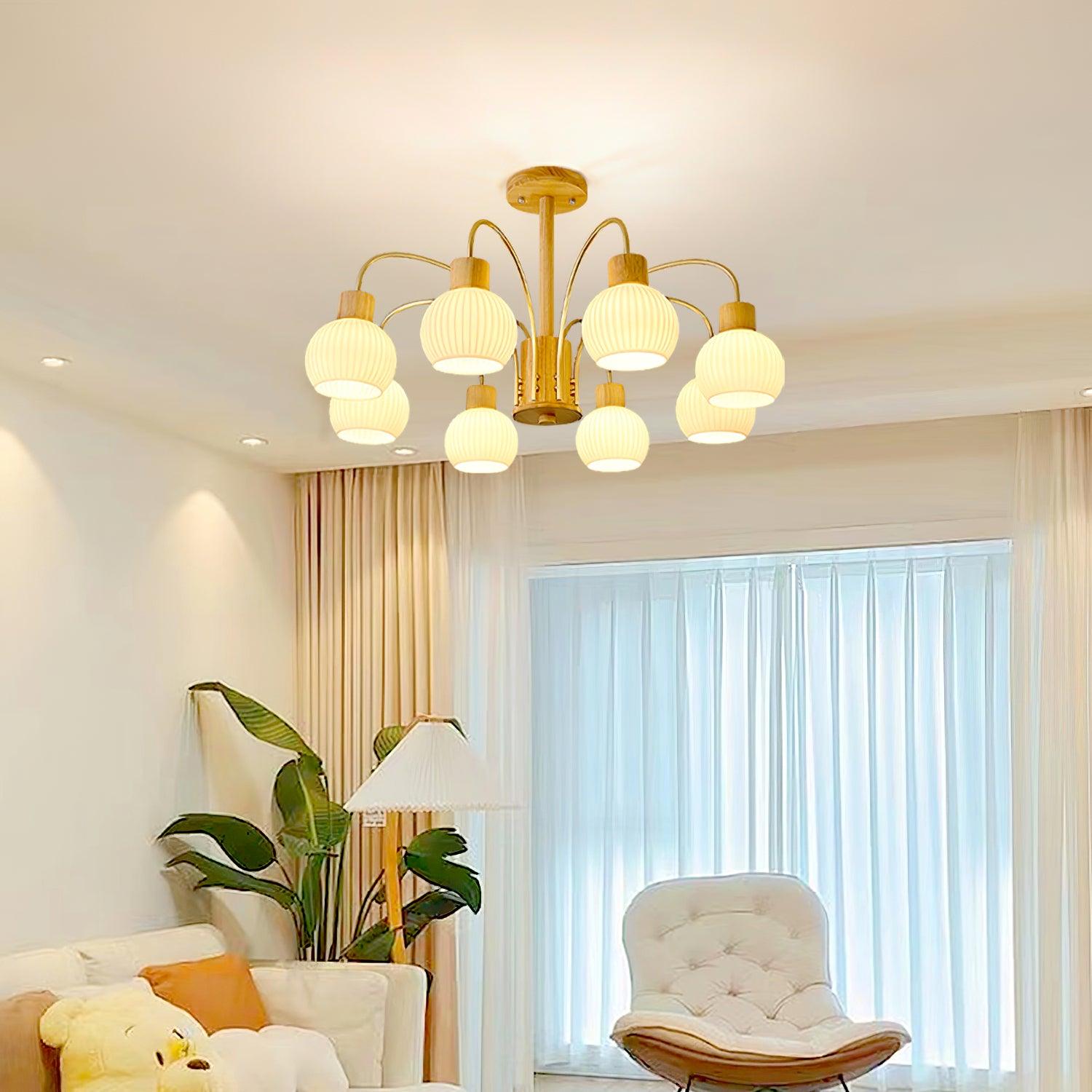 Donnelly Wooden Chandelier - Blowlighting