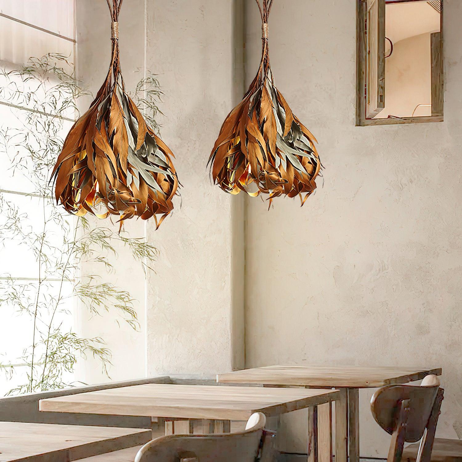 Dried Branch Leaf Pendant Lamp - Blowlighting