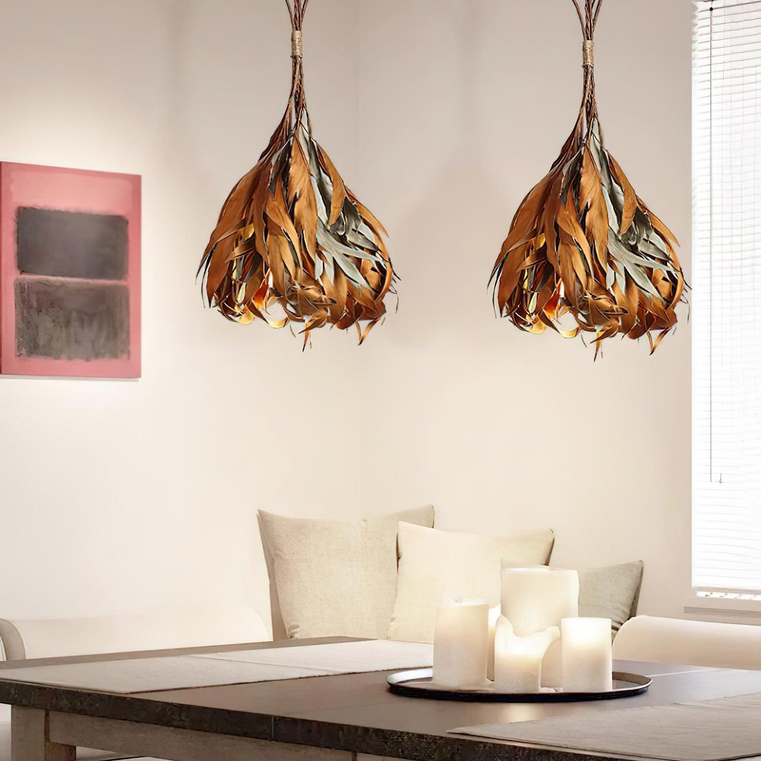 Dried Branch Leaf Pendant Lamp - Blowlighting