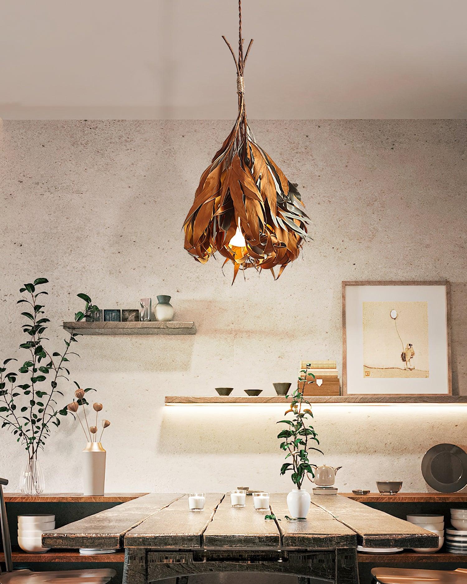 Dried Branch Leaf Pendant Lamp - Blowlighting