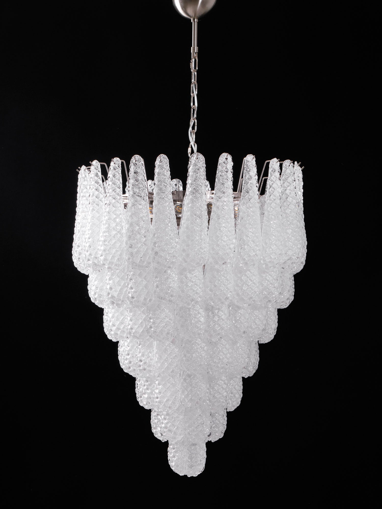 Aurora Chandelier Clear Droplets Murano Glass Waterfall Diamond - Blowlighting