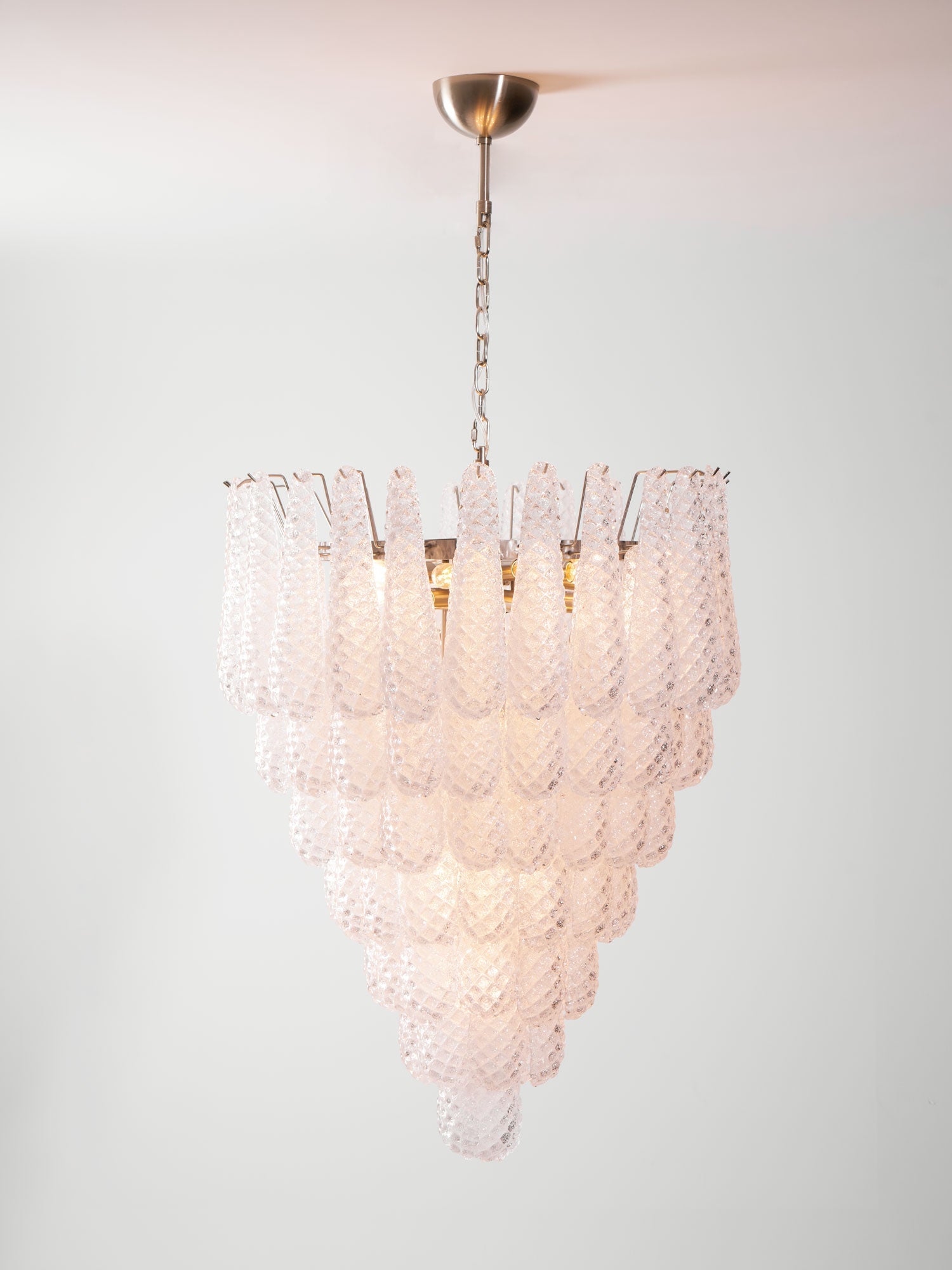 Aurora Chandelier Clear Droplets Murano Glass Waterfall Diamond - Blowlighting