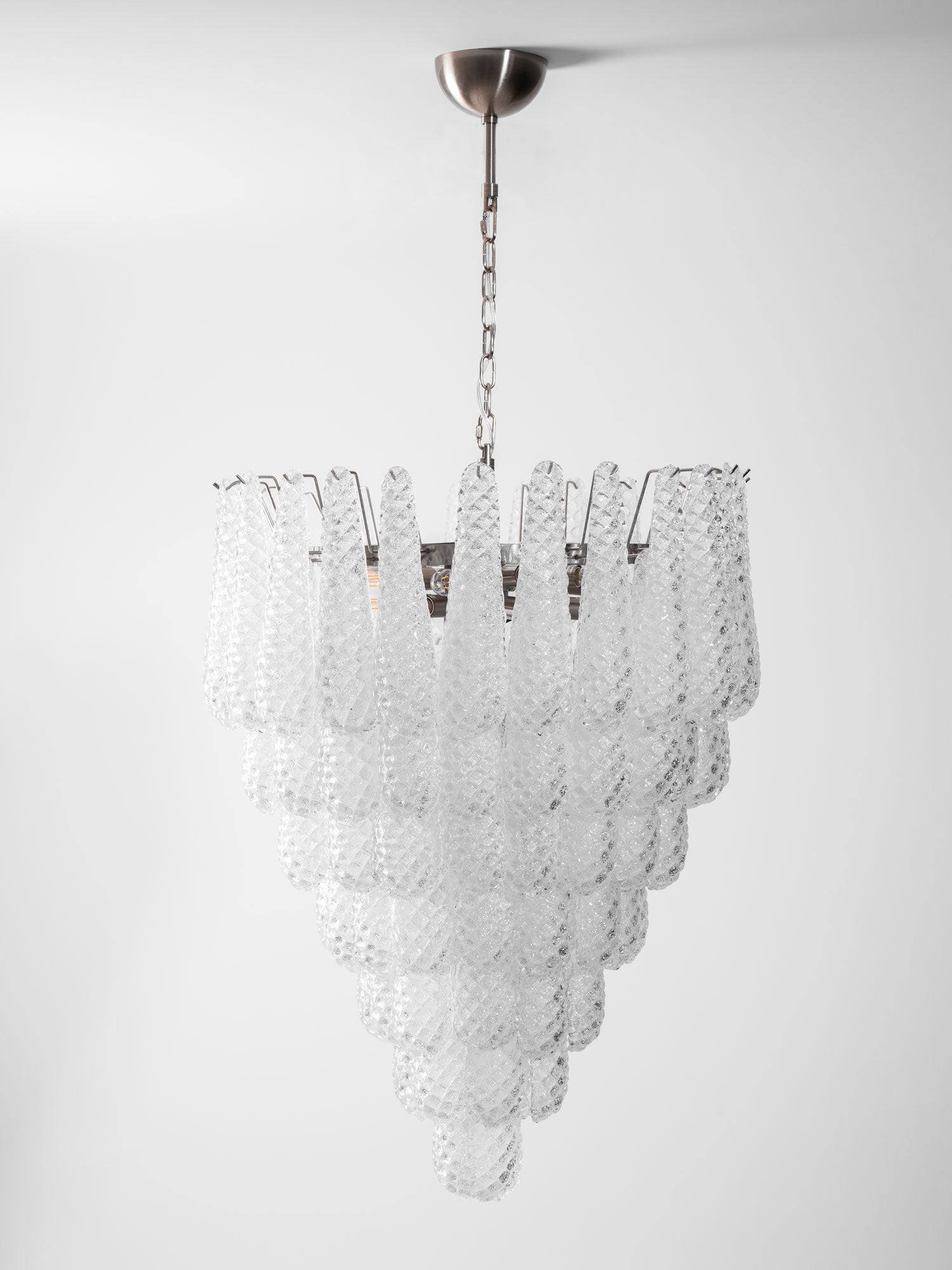 Aurora Chandelier Clear Droplets Murano Glass Waterfall Diamond - Blowlighting