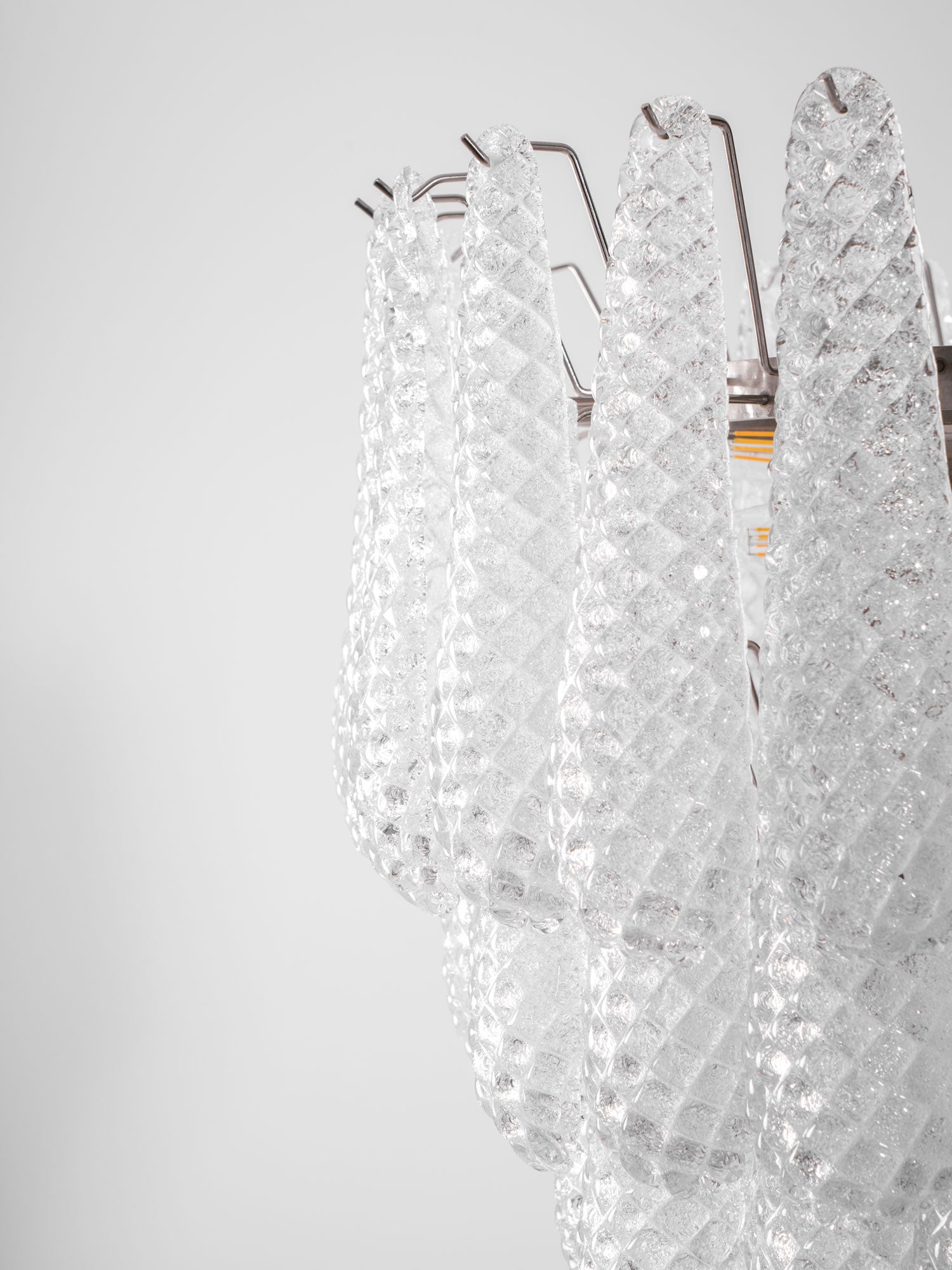 Aurora Chandelier Clear Droplets Murano Glass Waterfall Diamond - Blowlighting