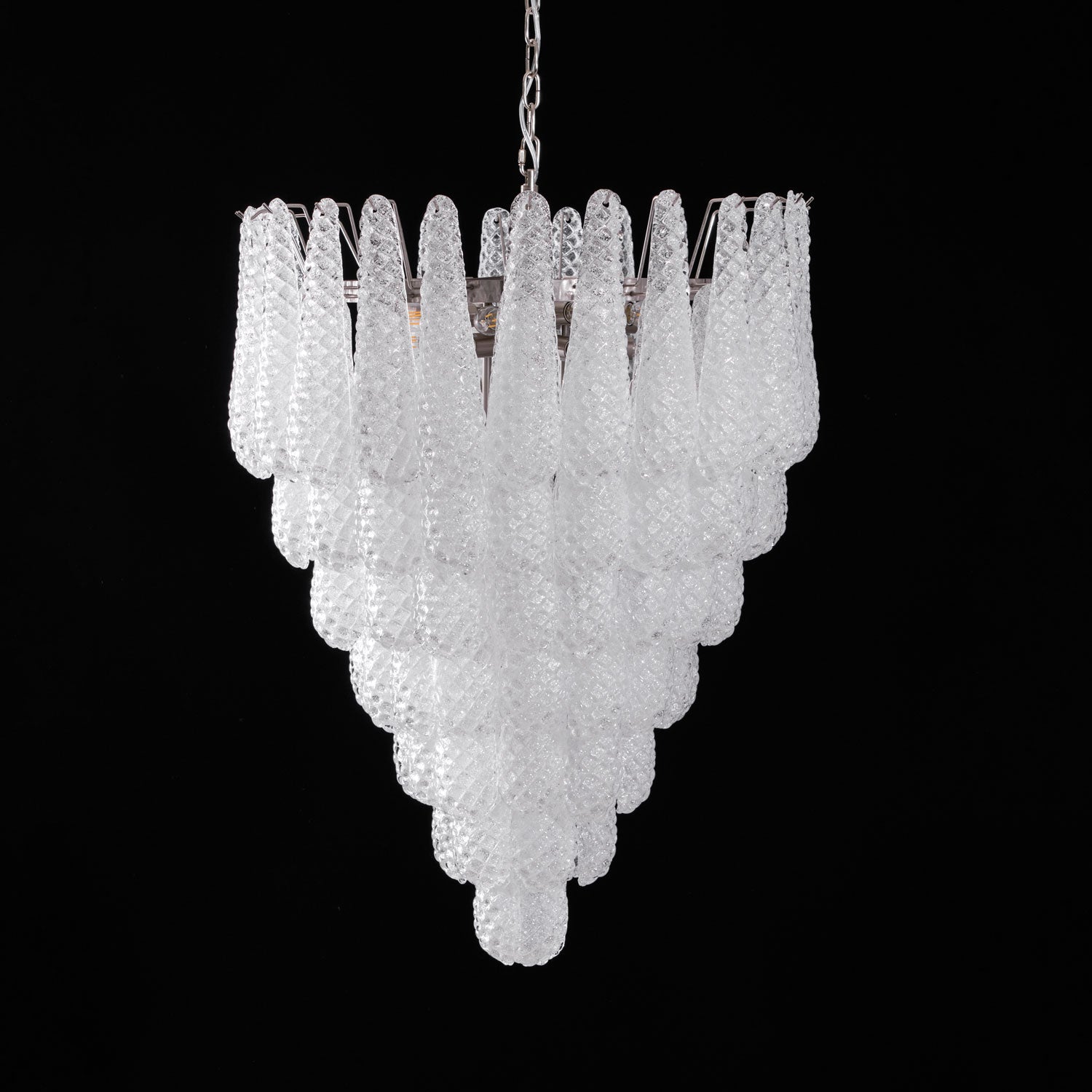 Aurora Chandelier Clear Droplets Murano Glass Waterfall Diamond - Blowlighting