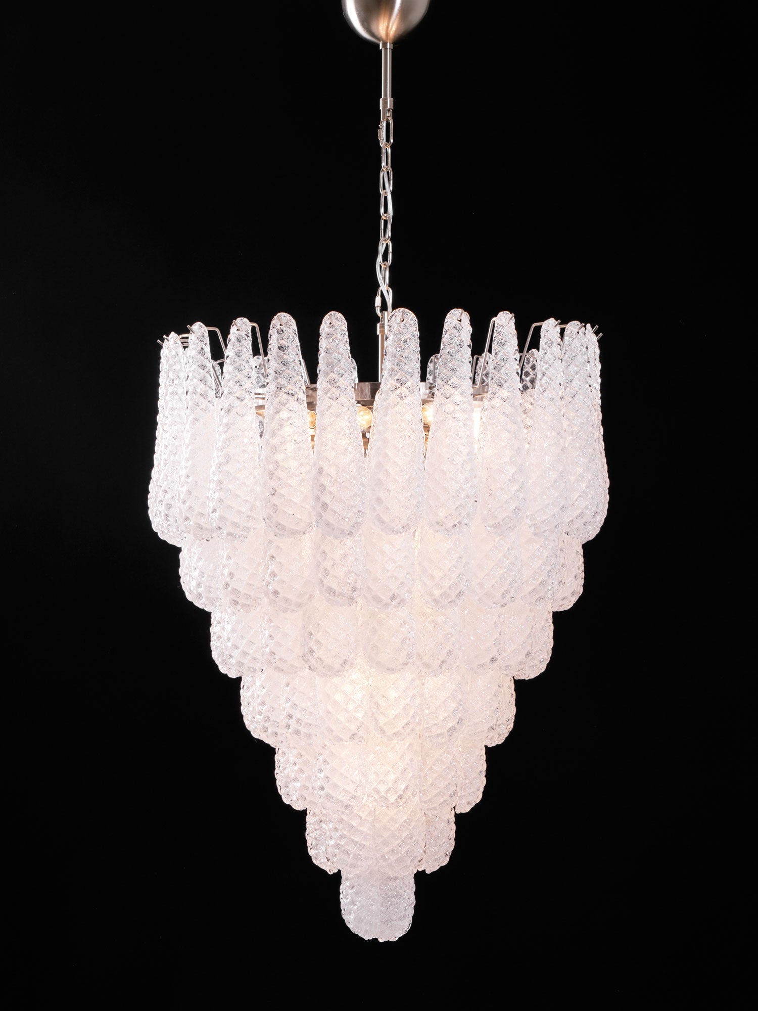 Aurora Chandelier Clear Droplets Murano Glass Waterfall Diamond - Blowlighting