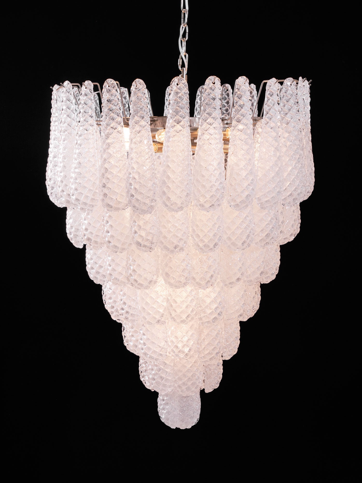 Aurora Chandelier Clear Droplets Murano Glass Waterfall Diamond - Blowlighting