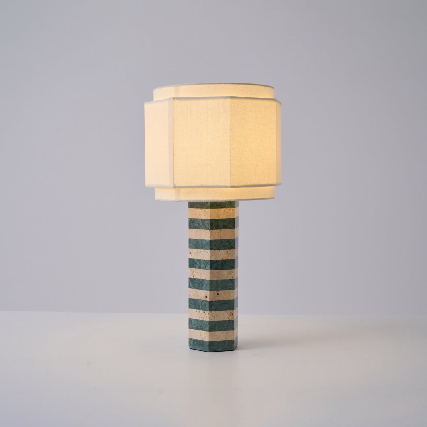 Modari Striped Stone Table Lamp - Blowlighting