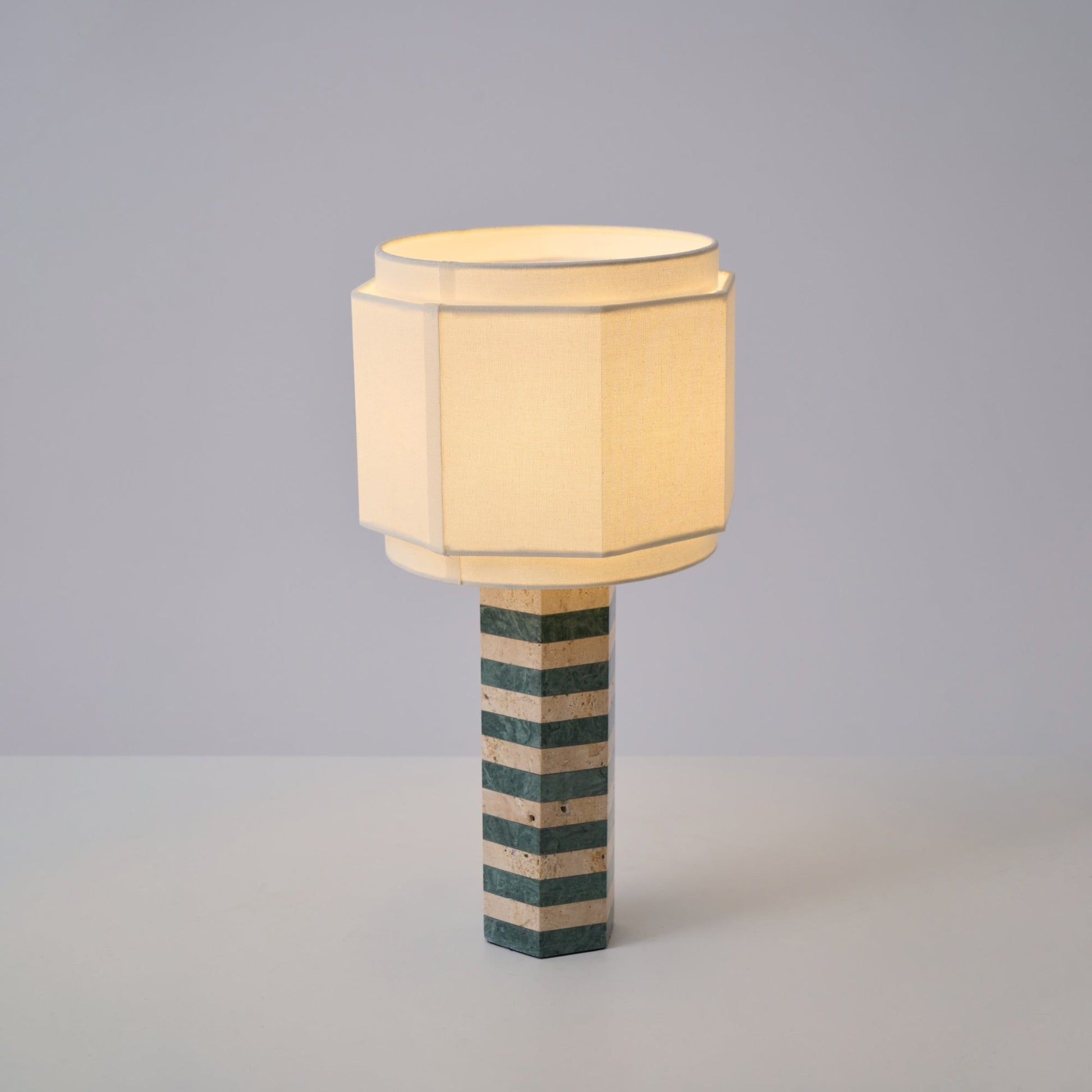 Modari Striped Stone Table Lamp - Blowlighting