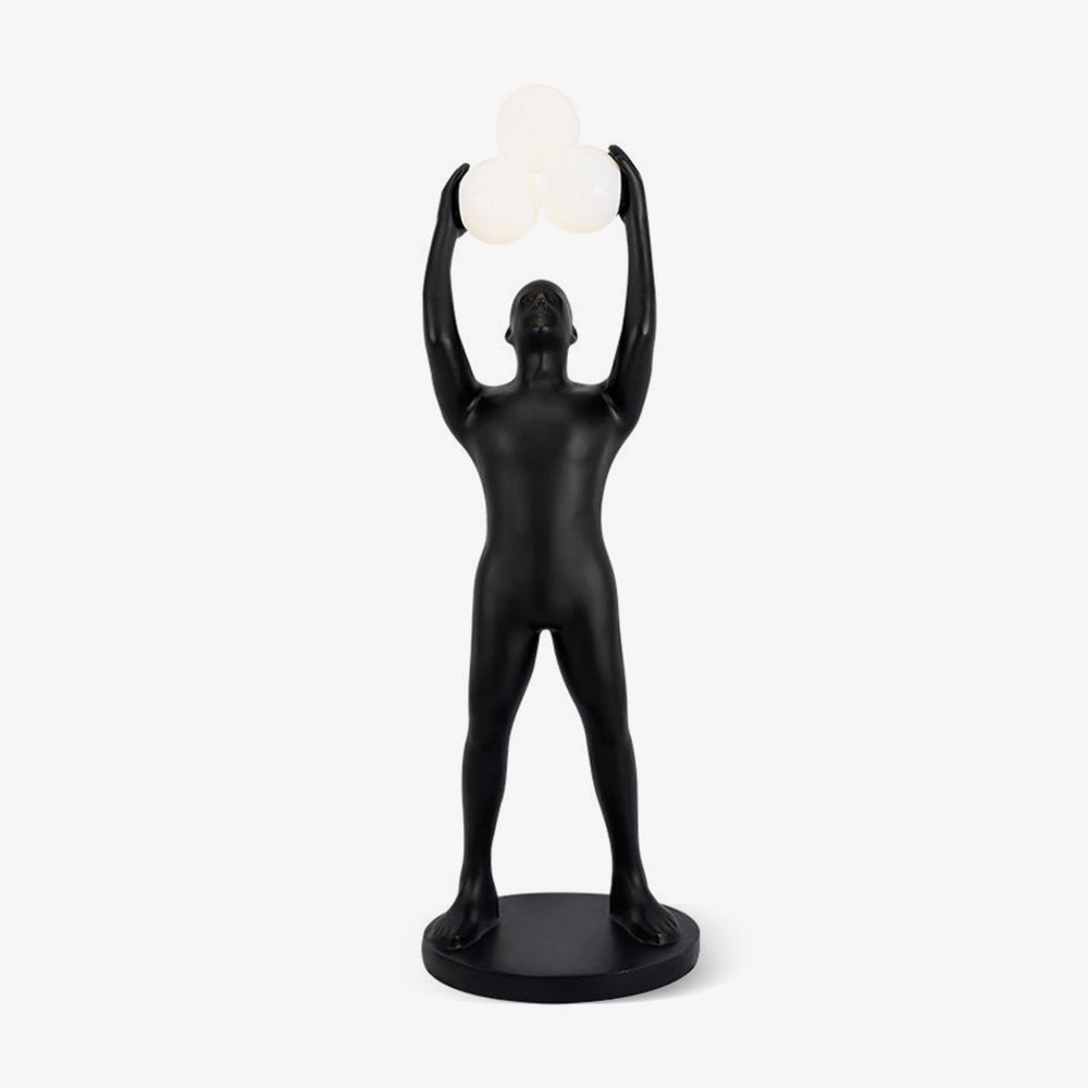 Athranis Uplifted Black Metal Sculptural Floor Lamp - Blowlighting