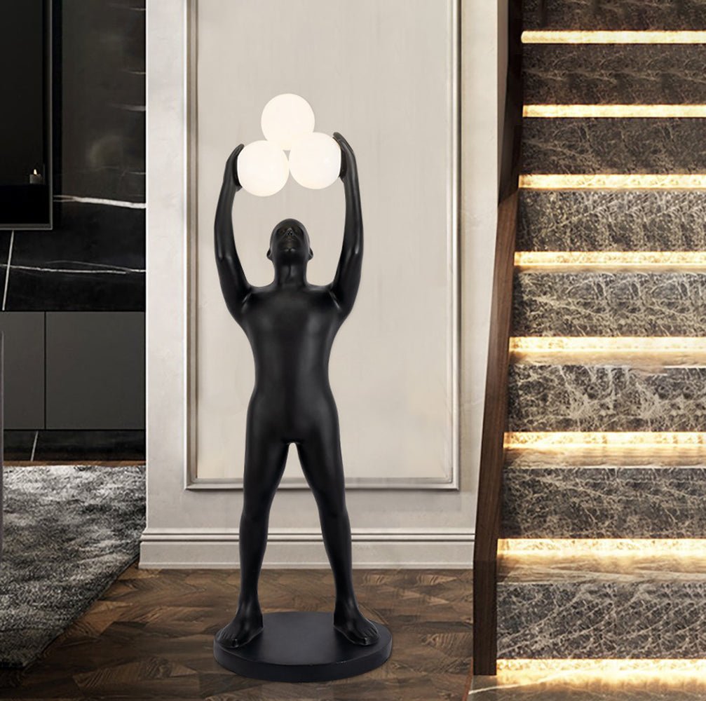 Athranis Uplifted Black Metal Sculptural Floor Lamp - Blowlighting