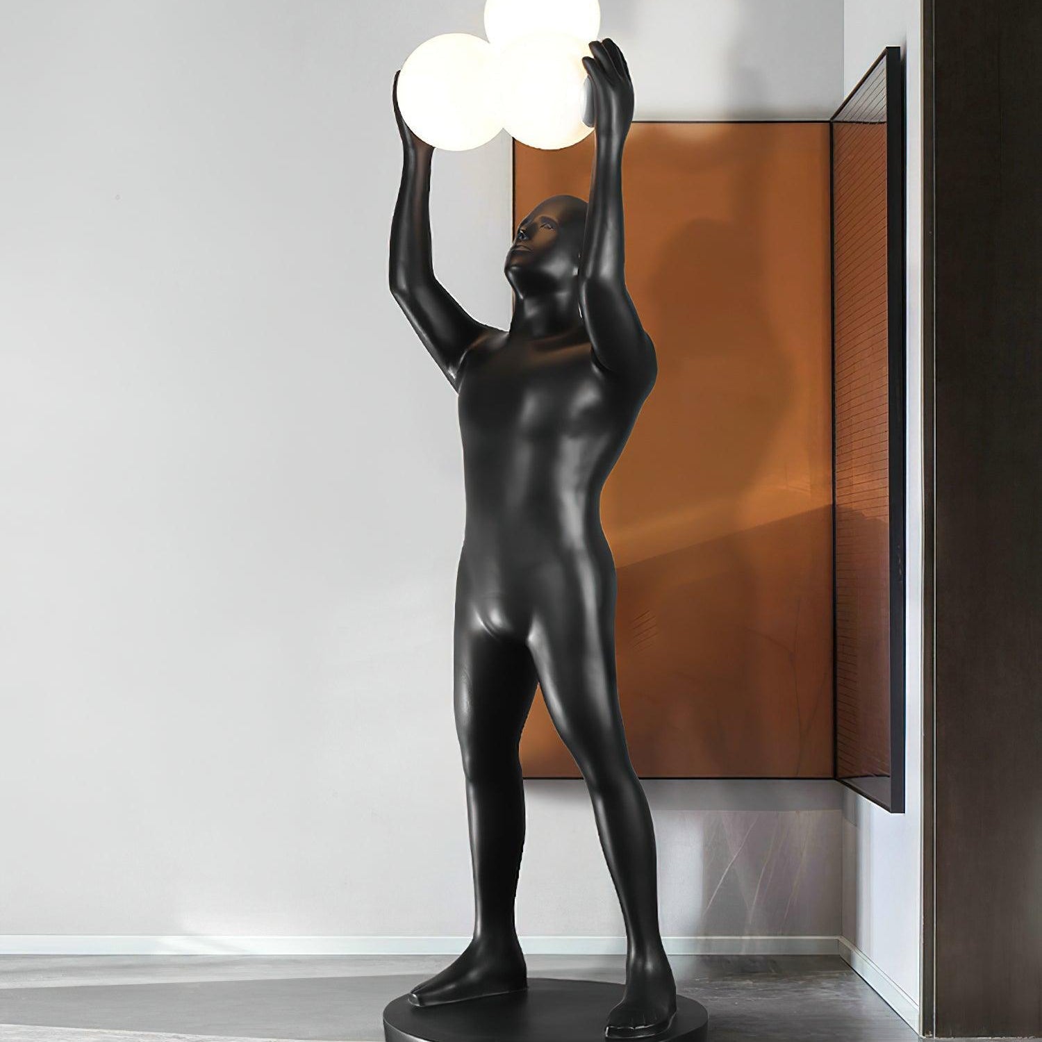 Athranis Uplifted Black Metal Sculptural Floor Lamp - Blowlighting