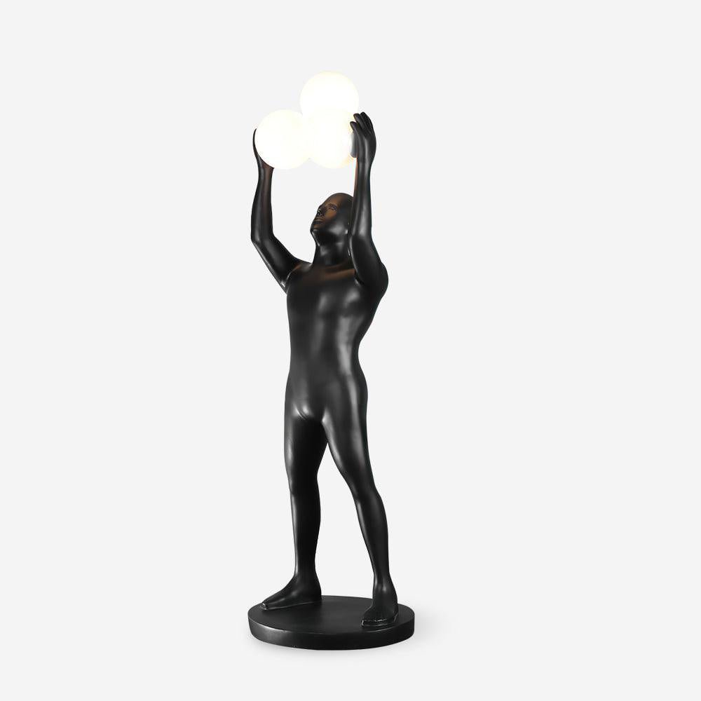 Athranis Uplifted Black Metal Sculptural Floor Lamp - Blowlighting