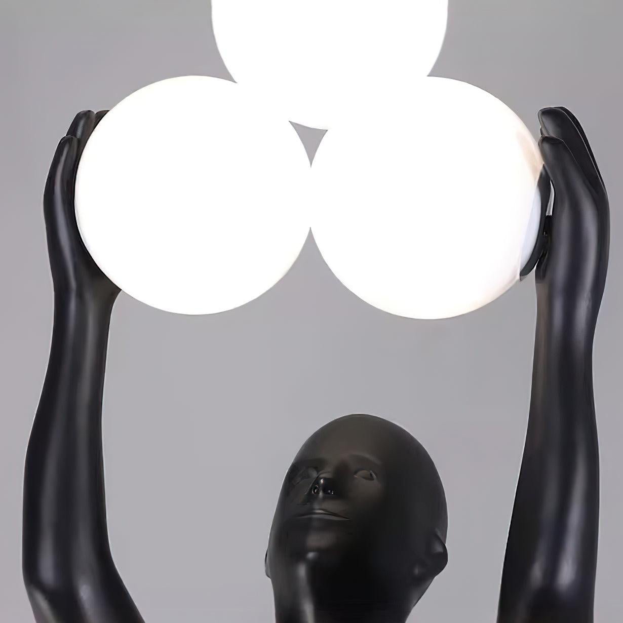 Athranis Uplifted Black Metal Sculptural Floor Lamp - Blowlighting