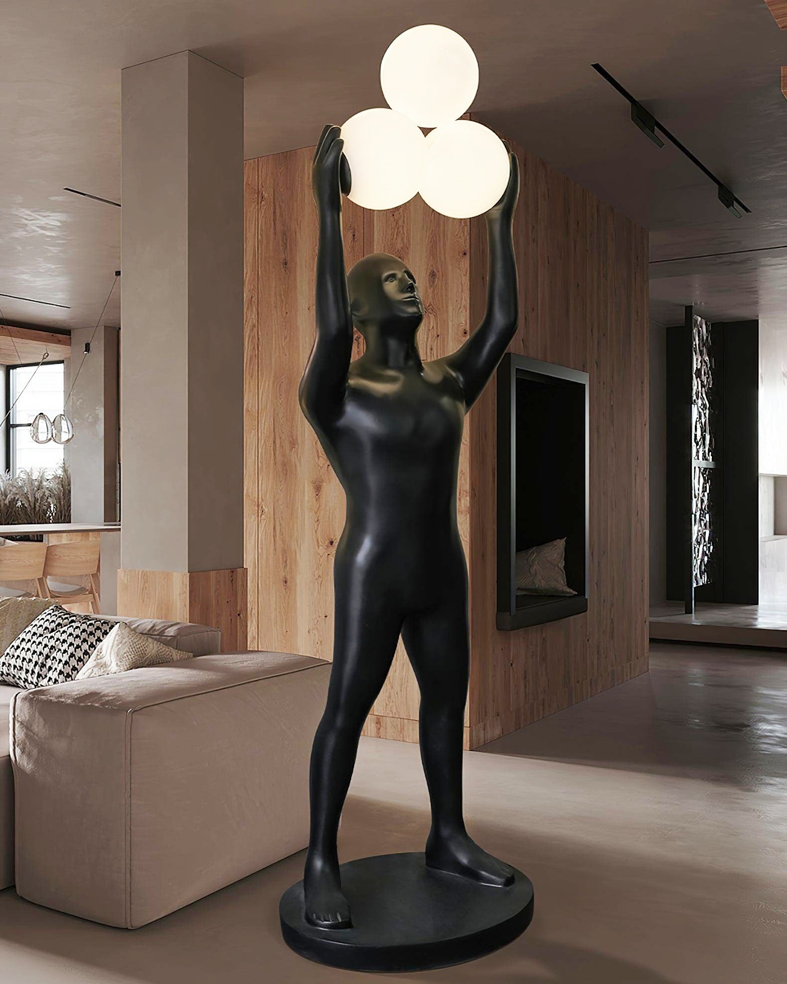Athranis Uplifted Black Metal Sculptural Floor Lamp - Blowlighting