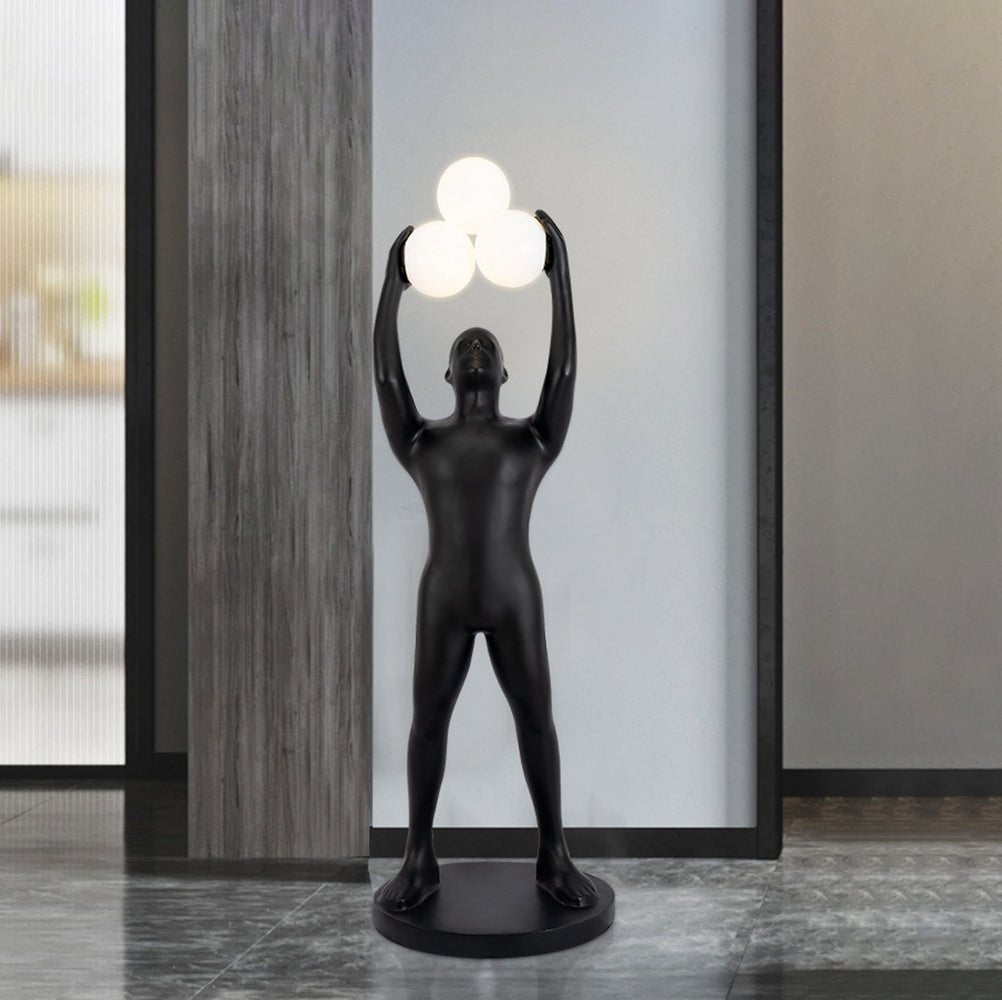 Athranis Uplifted Black Metal Sculptural Floor Lamp - Blowlighting