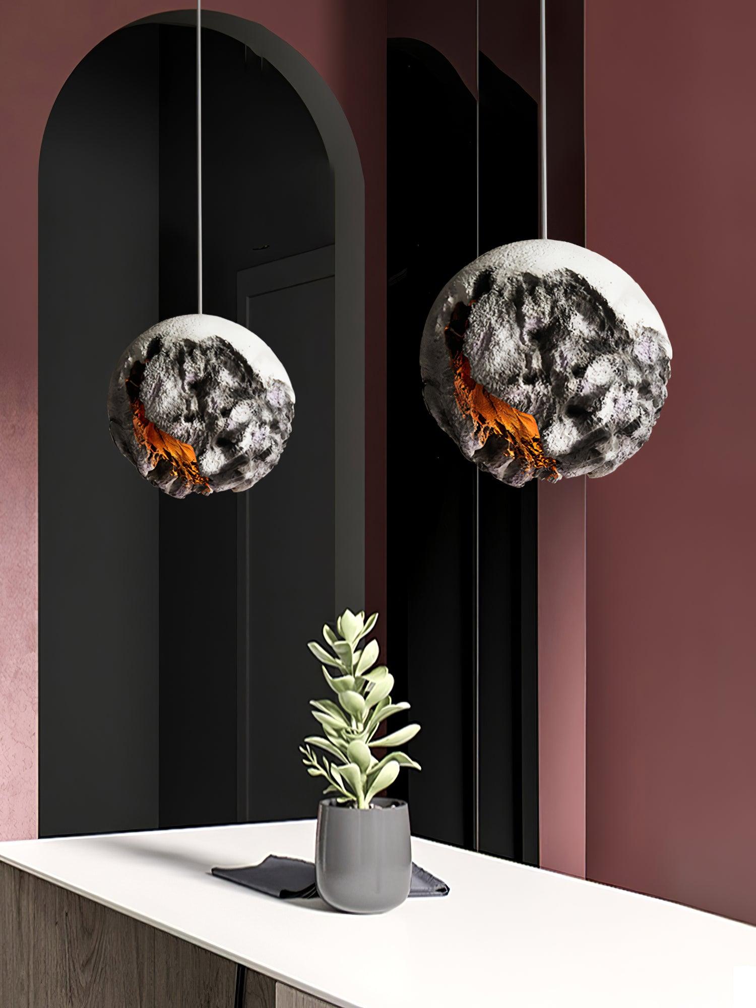 Ilphaara Irregular Planet Metal Plastic Pendant Lamp - Blowlighting