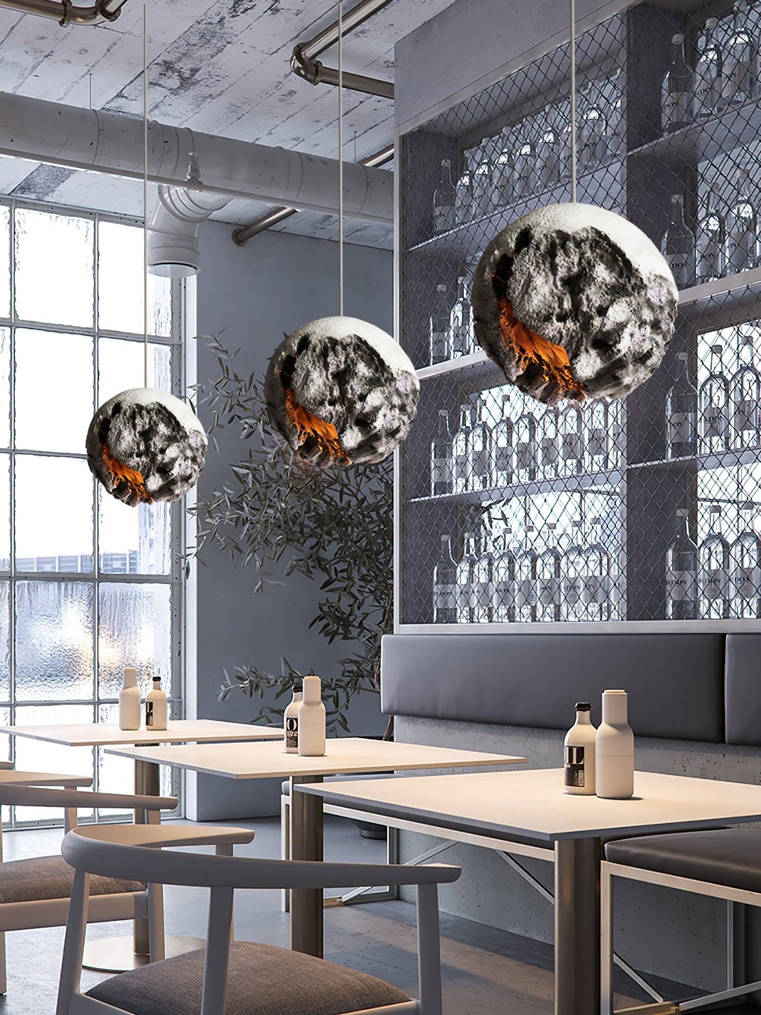Ilphaara Irregular Planet Metal Plastic Pendant Lamp - Blowlighting