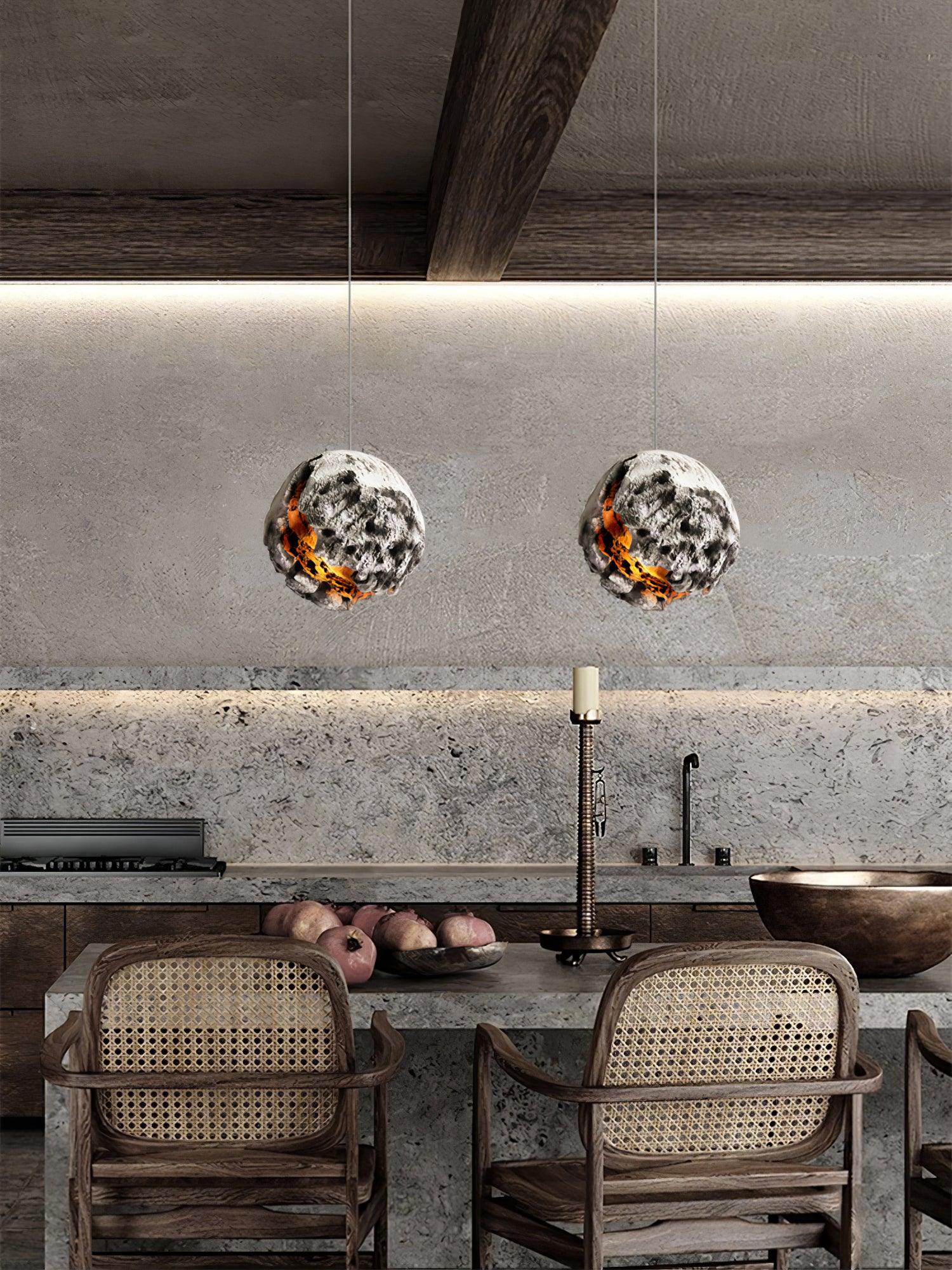 Ilphaara Irregular Planet Metal Plastic Pendant Lamp - Blowlighting