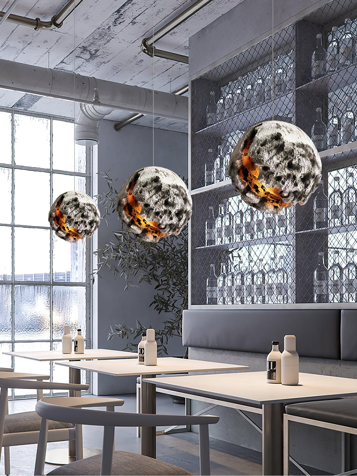 Ilphaara Irregular Planet Metal Plastic Pendant Lamp - Blowlighting