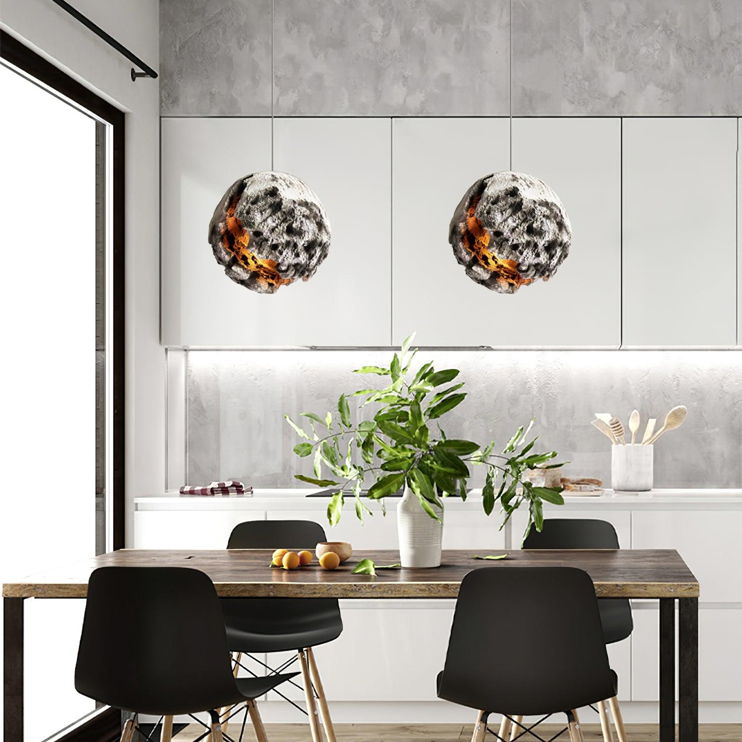 Ilphaara Irregular Planet Metal Plastic Pendant Lamp - Blowlighting