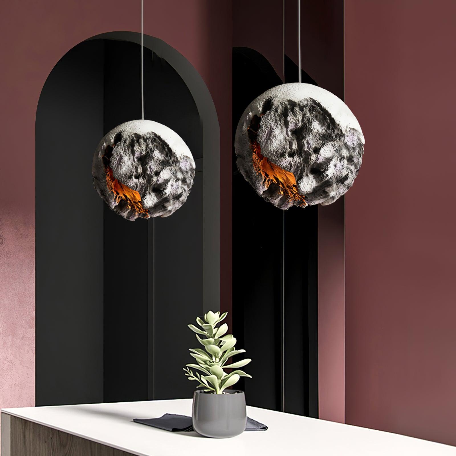 Ilphaara Irregular Planet Metal Plastic Pendant Lamp - Blowlighting