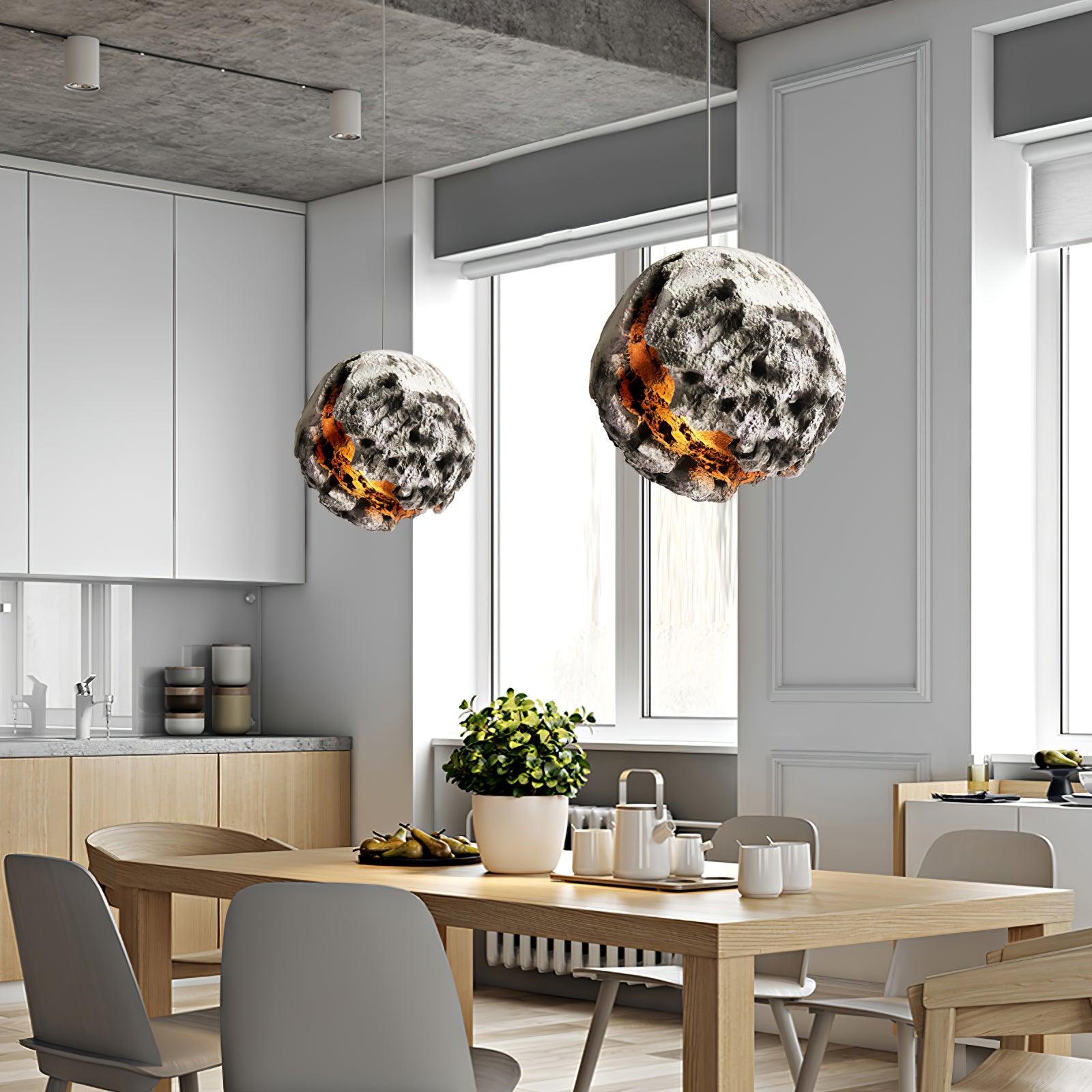 Ilphaara Irregular Planet Metal Plastic Pendant Lamp - Blowlighting