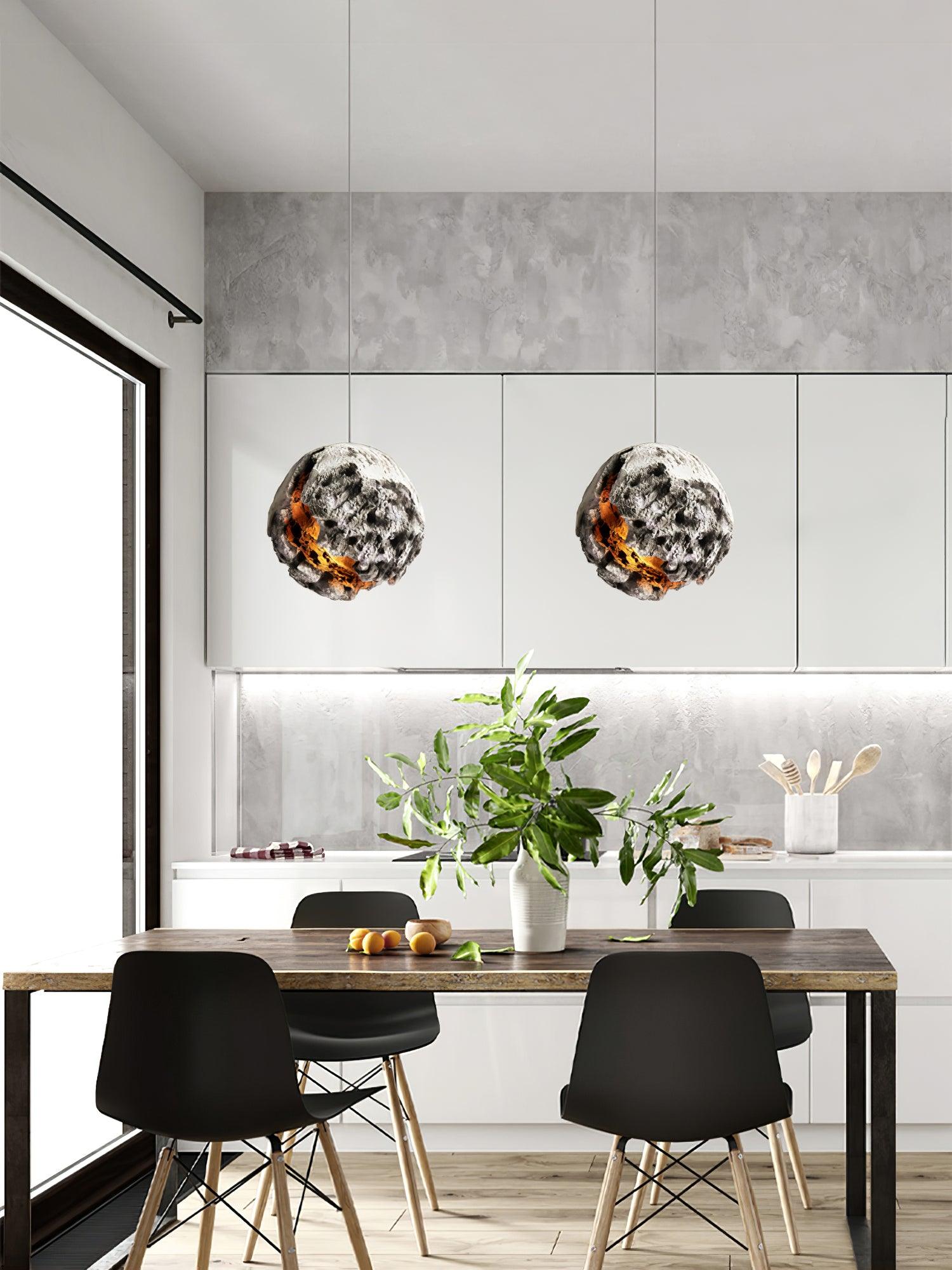 Ilphaara Irregular Planet Metal Plastic Pendant Lamp - Blowlighting