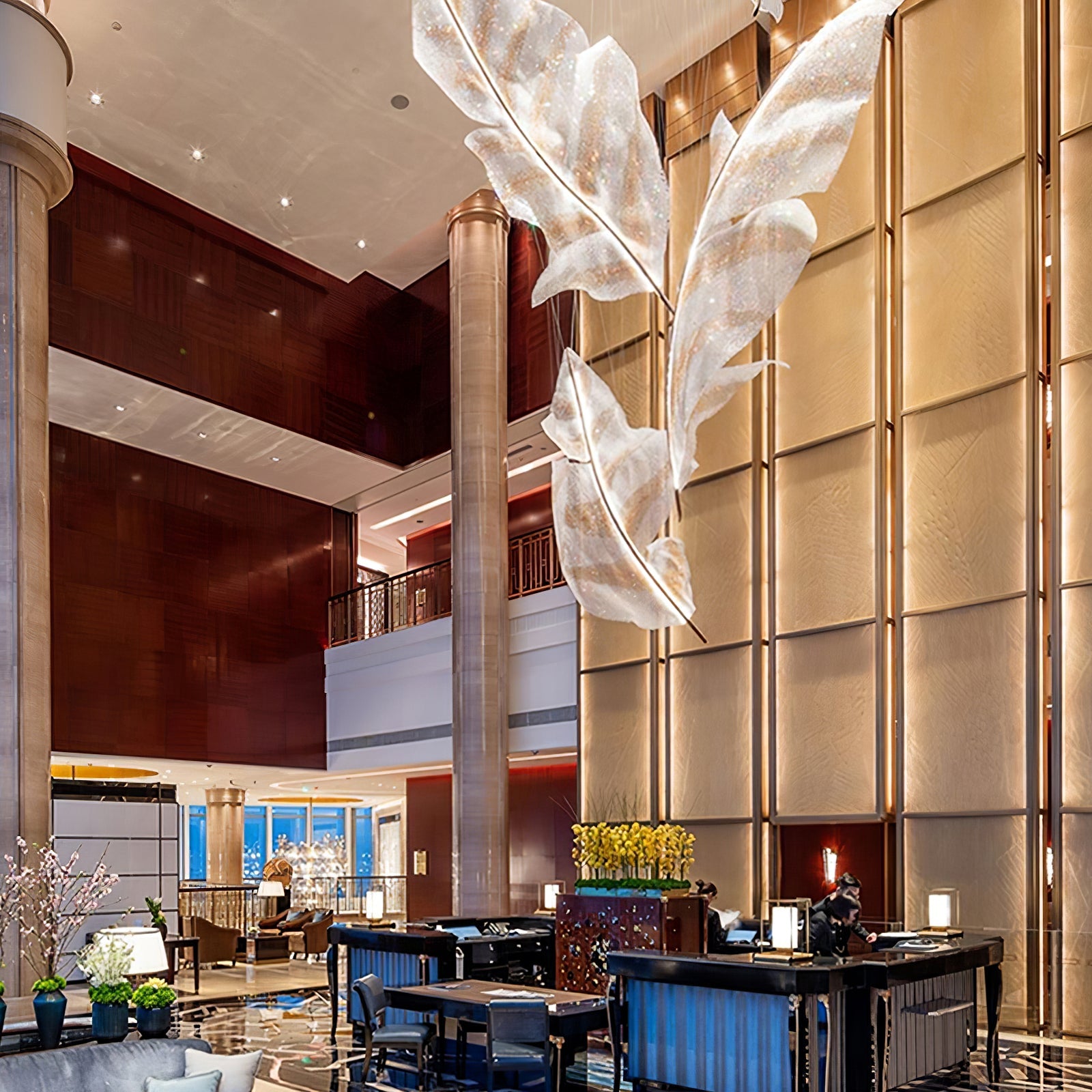 Zeshaen Individual Creativity Falling Leaves Glass Chandelier - Blowlighting