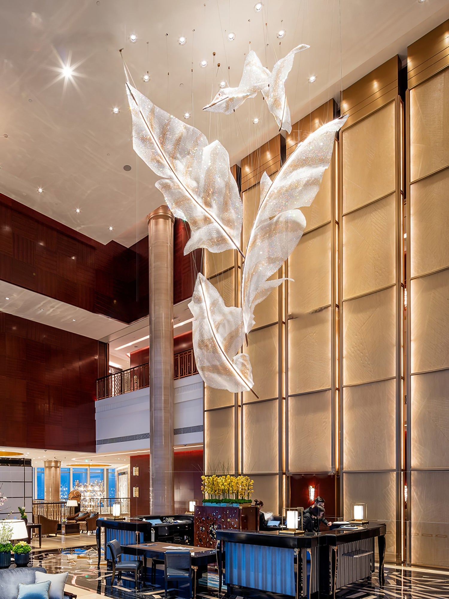 Zeshaen Individual Creativity Falling Leaves Glass Chandelier - Blowlighting