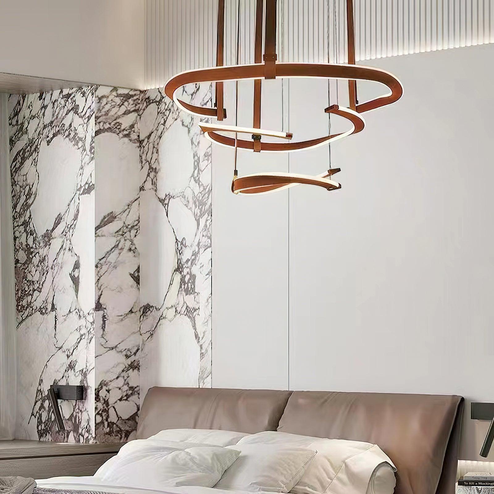 Cesorora Curved Artificial Leather Chandelier - Blowlighting