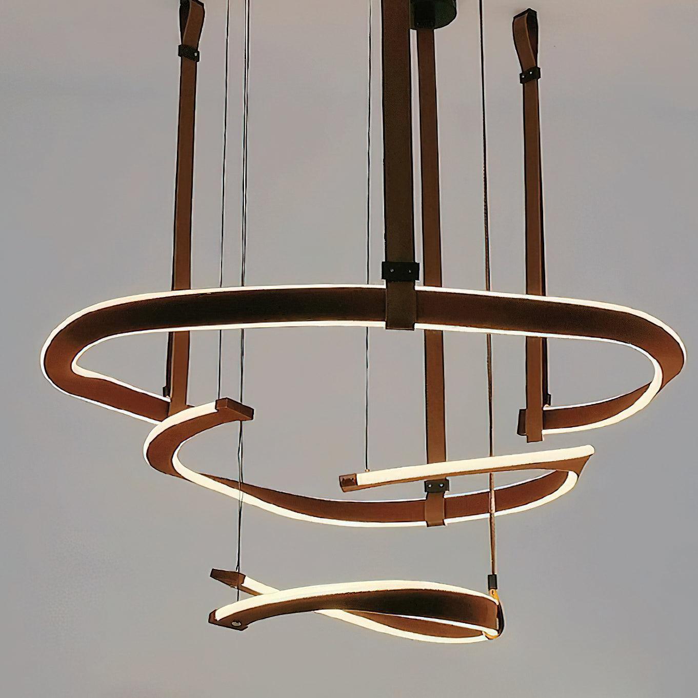Cesorora Curved Artificial Leather Chandelier - Blowlighting
