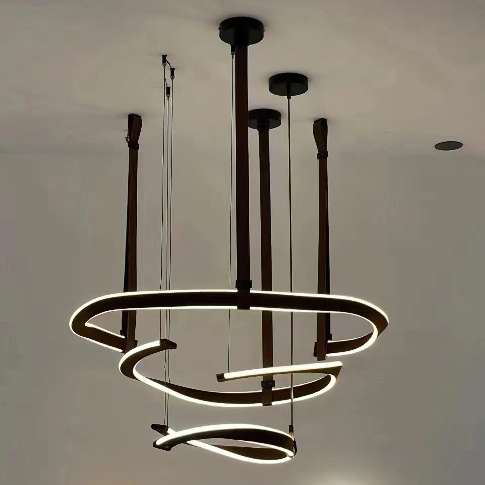 Cesorora Curved Artificial Leather Chandelier - Blowlighting