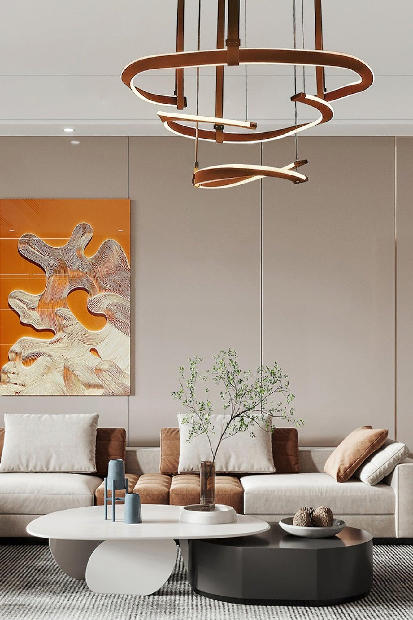 Cesorora Curved Artificial Leather Chandelier - Blowlighting