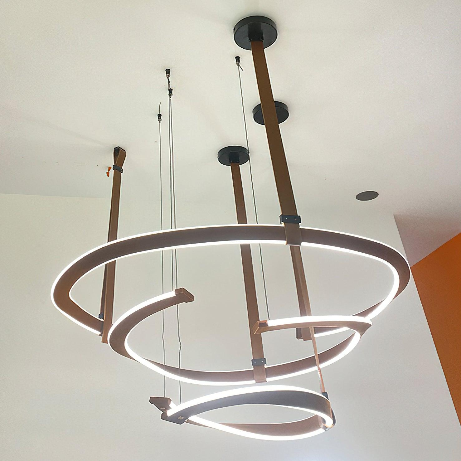 Cesorora Curved Artificial Leather Chandelier - Blowlighting