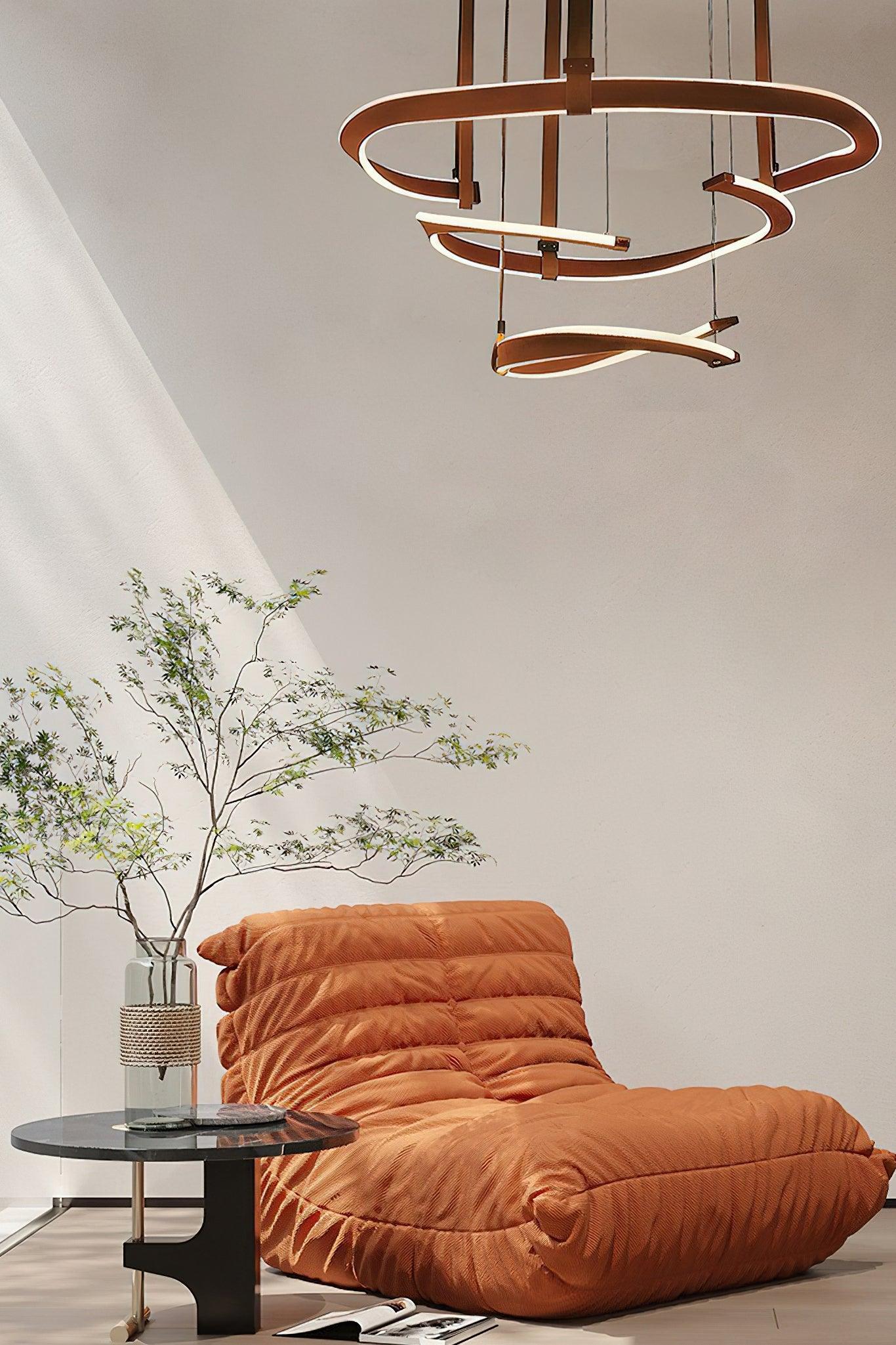 Cesorora Curved Artificial Leather Chandelier - Blowlighting