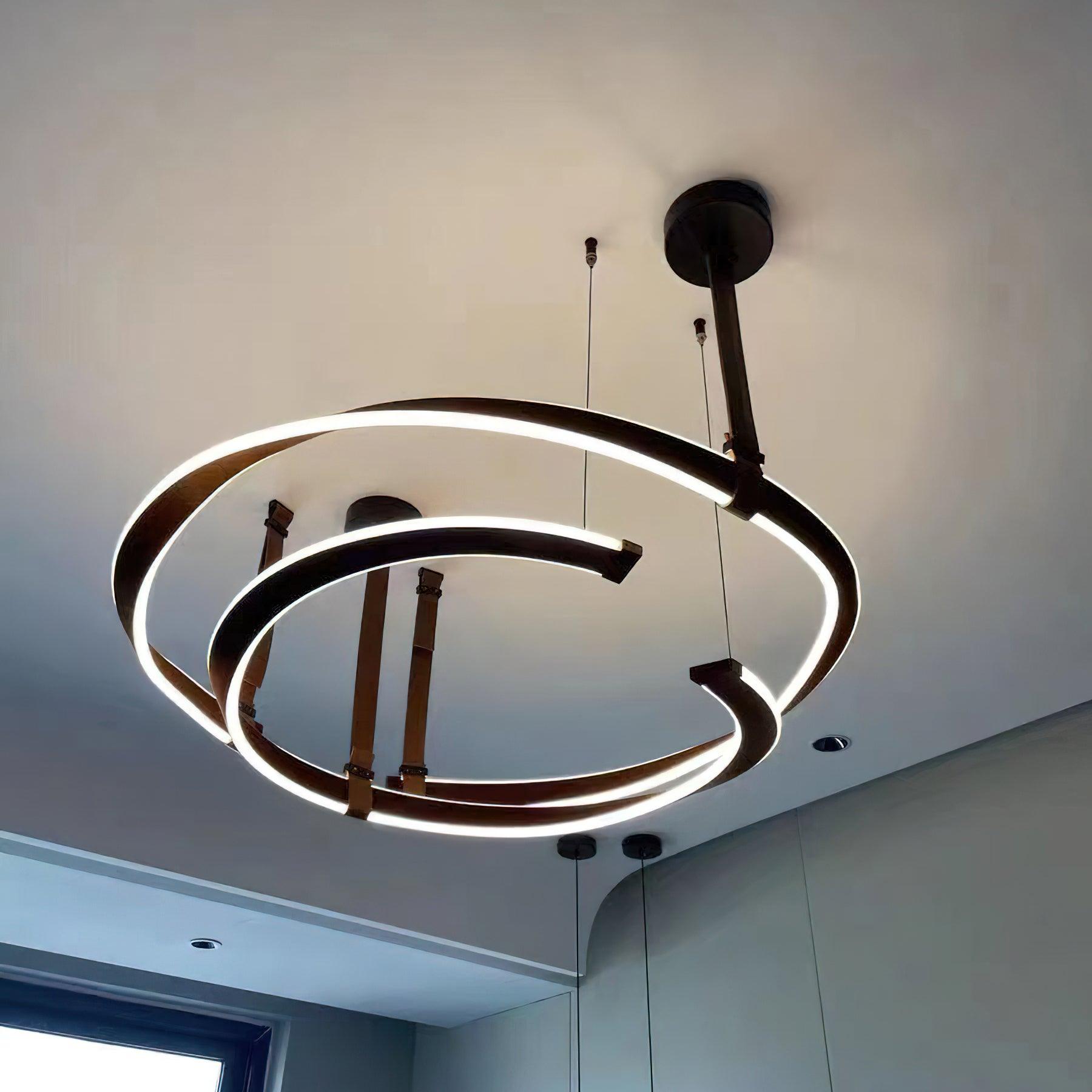 Cesorora Curved Artificial Leather Chandelier - Blowlighting
