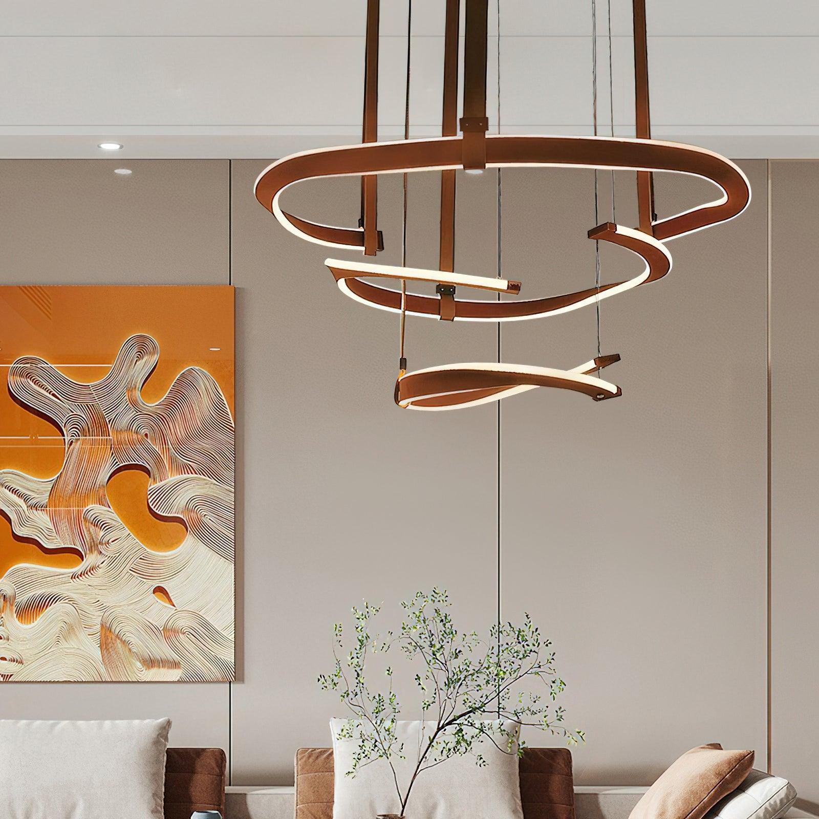 Cesorora Curved Artificial Leather Chandelier - Blowlighting