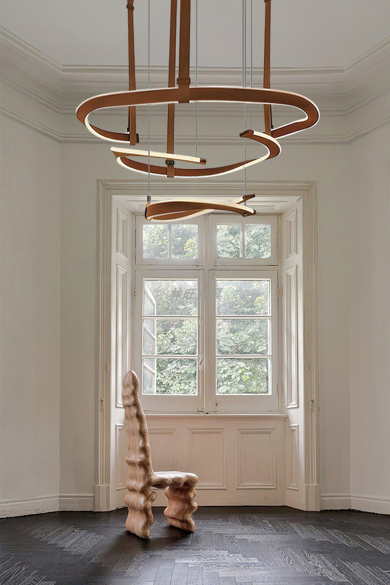 Cesorora Curved Artificial Leather Chandelier - Blowlighting