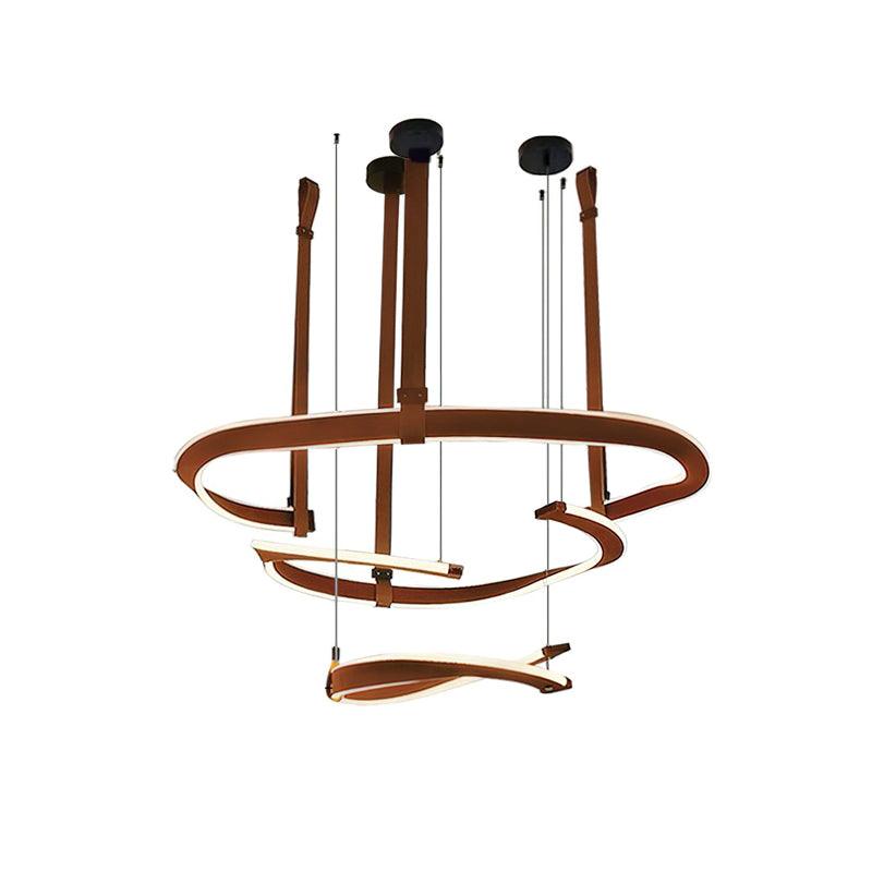 Cesorora Curved Artificial Leather Chandelier - Blowlighting