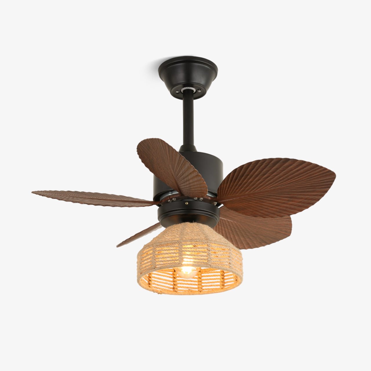 Rivora Tropical Rattan Ceiling Fan Light - Blowlighting